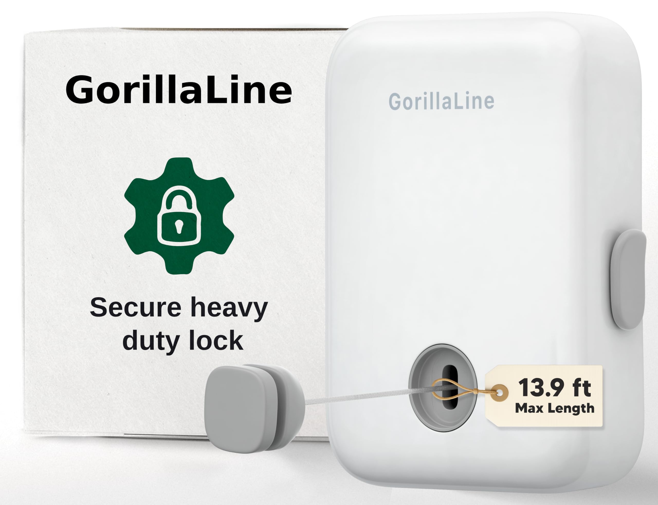 GorillaLine - Retractable Clothesline Indoor Outdoor Clothes Line | Heavy Duty Clothes Drying Laundry Line | Wall Mounted Drying Rack Clothing Line