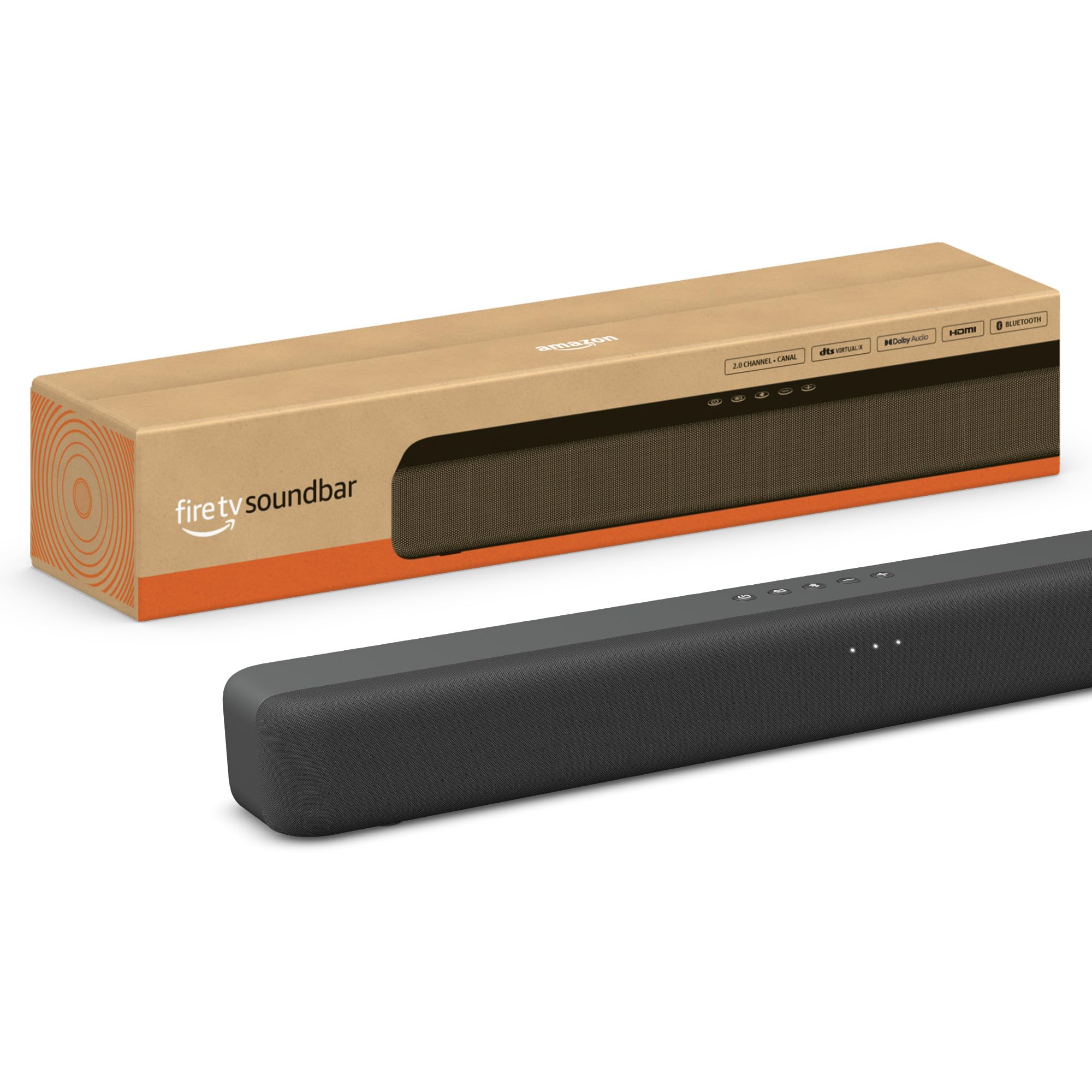 Fire TV Soundbar (newest model), 2.0 speaker with DTS Virtual:X and Dolby Audio, Bluetooth connectivity