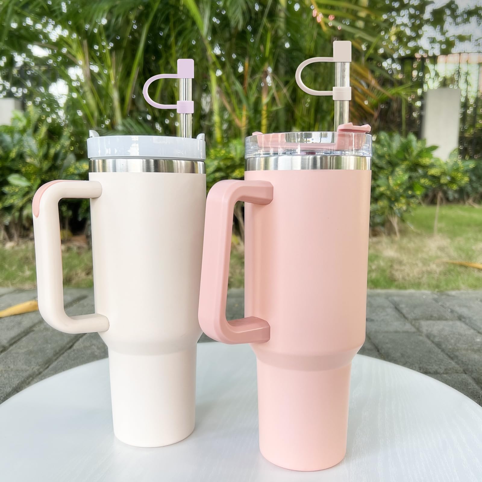 Velaco 5Pcs 0.4in/10mm Diameter Silicone Straw Covers Cap Compatible with Stanley 20 30&40 Oz Cup, Straw Toppers for Stanley 40 Oz Tumbler with Handle, Dust-Proof Straw Caps for Water Bottle