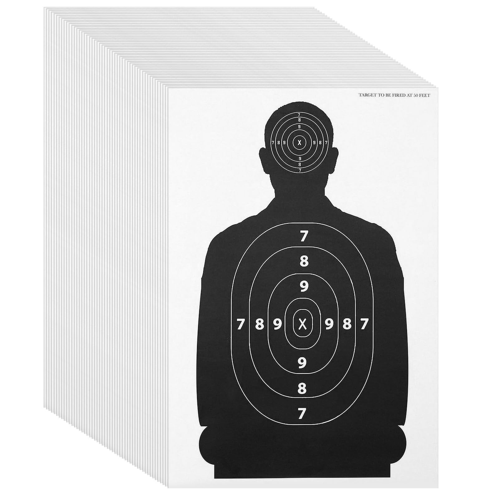 Juvale Zielscheiben Papier Silhouetten-Stil – 43,18 x 63,5 cm, Schwarz & Weiß, 50 Stück – Papier-Zielscheiben für Schießstand & Airsoft, BB & Pellet Gun Übung