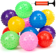 LOVEINUSA Bounce Ball, 12 Pack Sensory Massage Balls with Air Pump, for Stress Relief, Adult Sensory Toys & Kids Party Favors