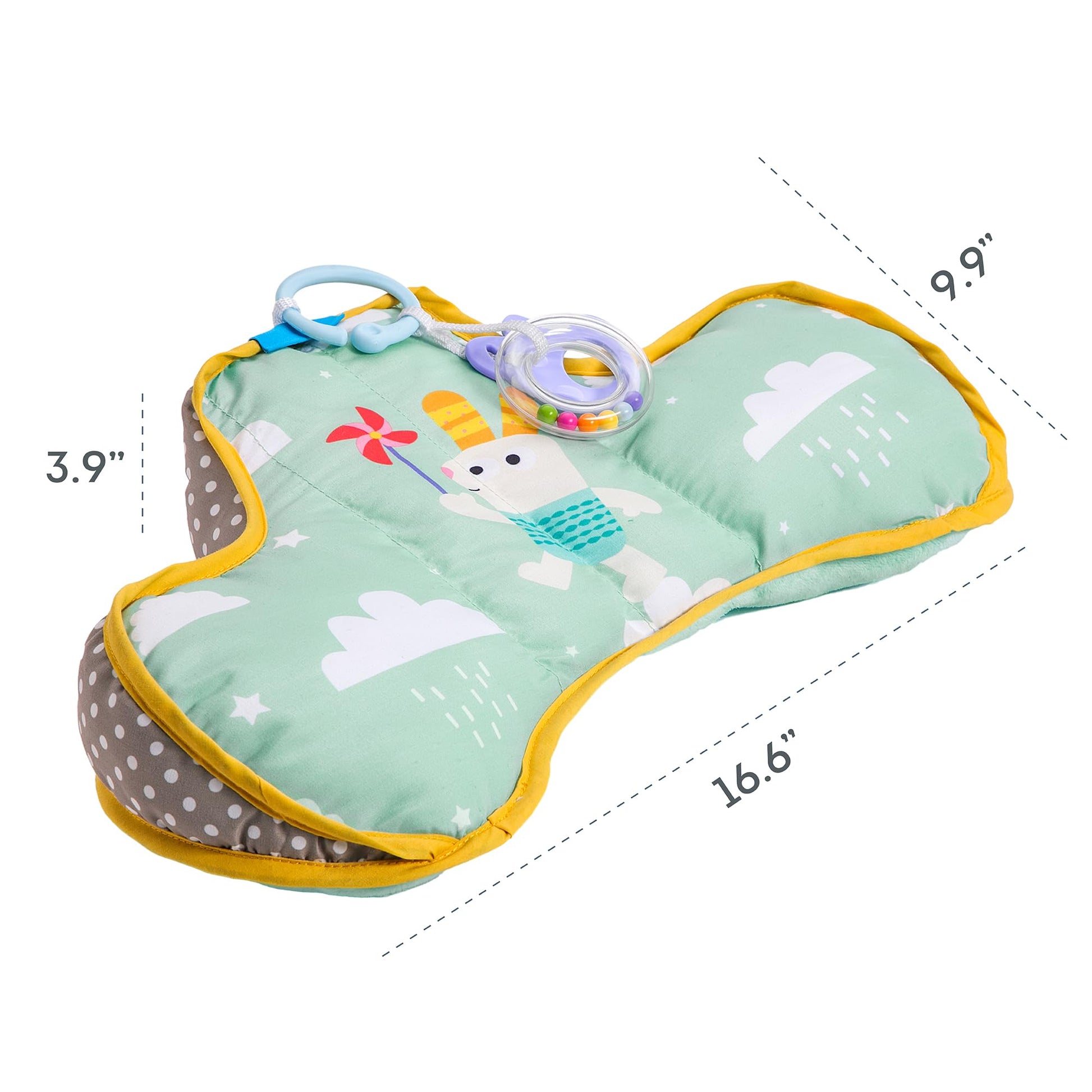 Taf Toys Baby Tummy Time Cushion | Perfect for 2-6 Months Old Babies, Enables Easier Development & Easier Parenting, Natural Developmental, Comfortable Tummy Time, Ergonomic Design, Detachable Toys