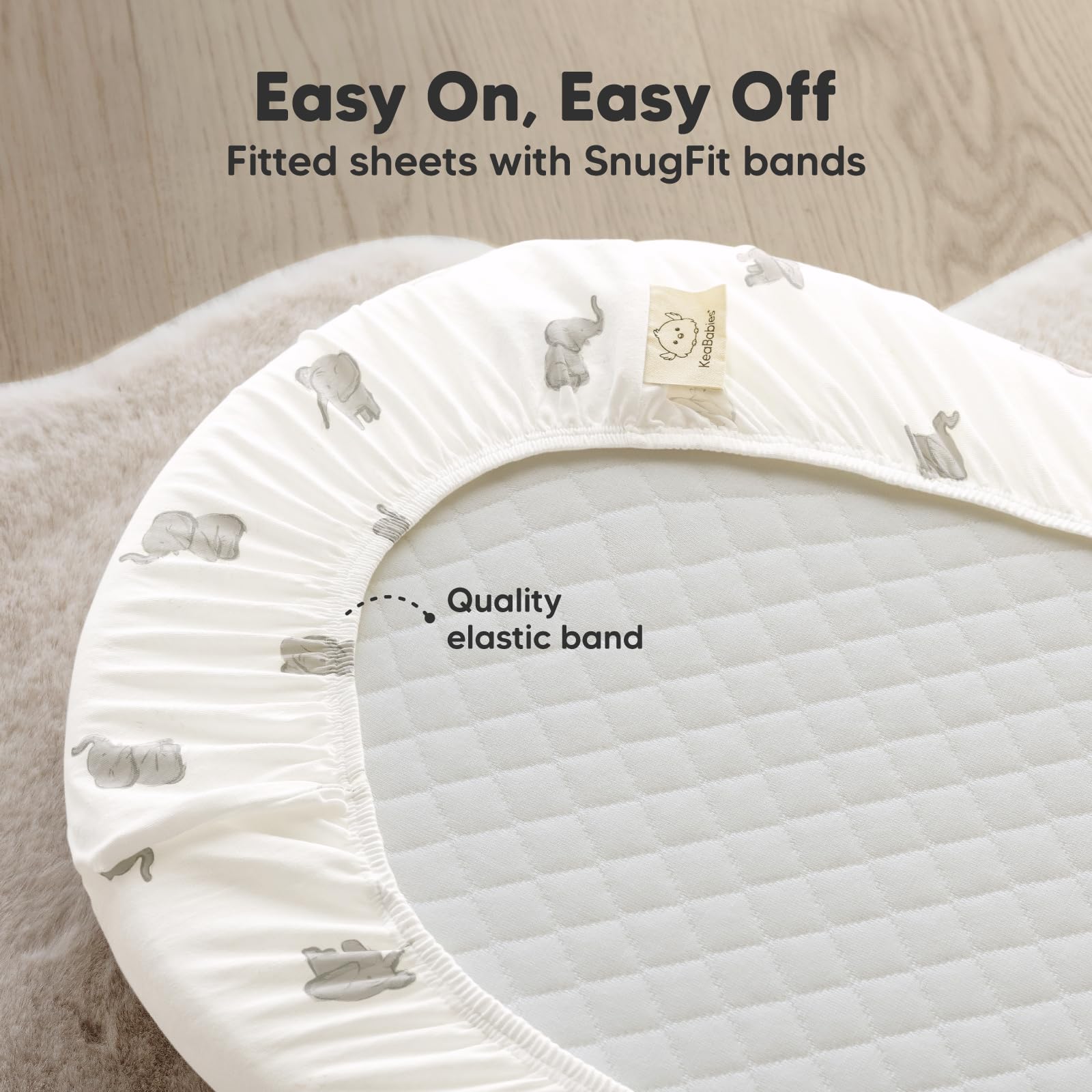 2-Pack Organic Bassinet Sheets for Girls, Boys - 100% Cotton Bassinet Mattress Sheets Compatible with Halo Bassinest Swivel Sleeper, Graco, Baby Delight, Chicco, Unisex Fitted Bassinet Sheets (Elly)