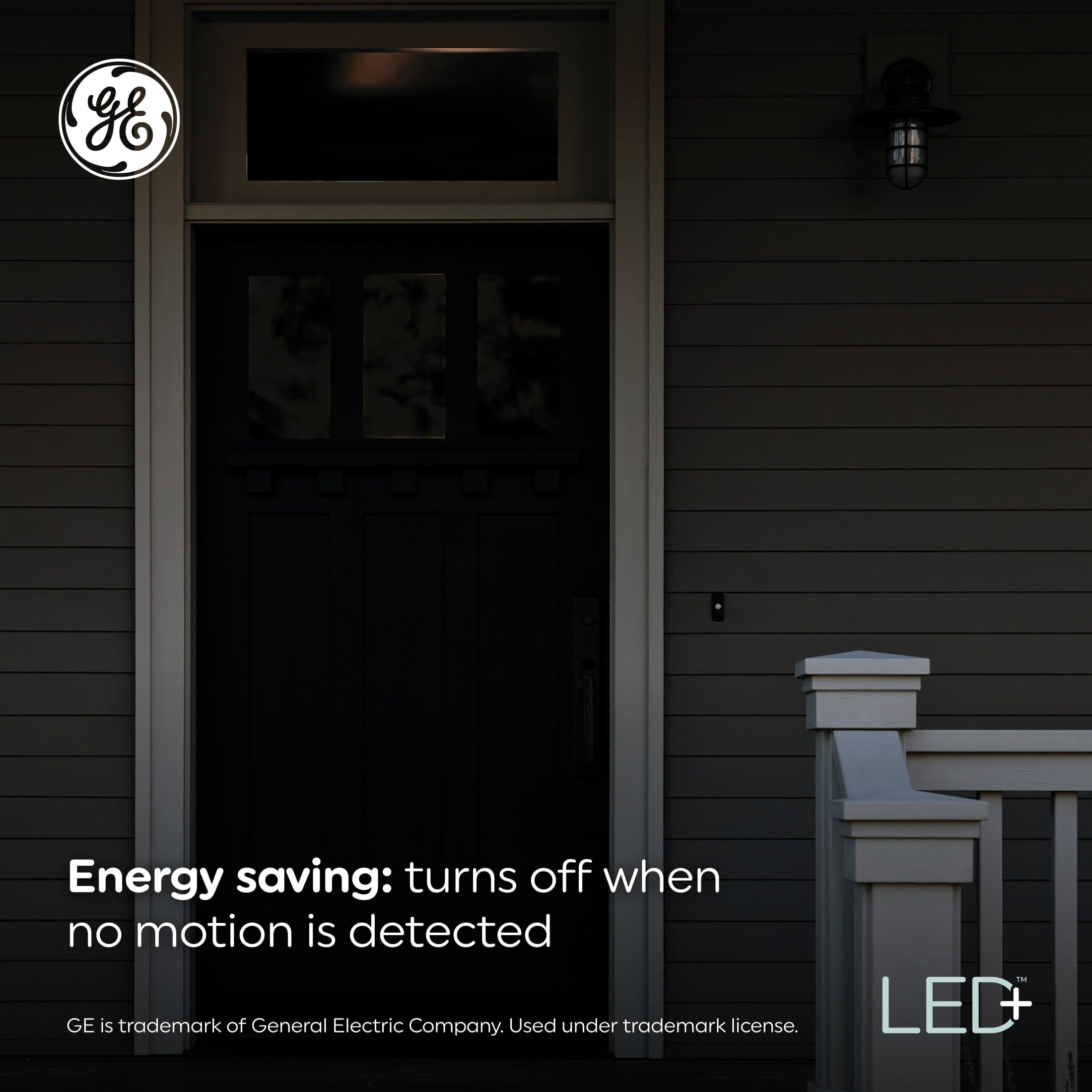 GE LED+ Motion Sensor LED Light Bulbs, 15W, PAR38 Outdoor Security Floodlight, Warm White (2 Pack)