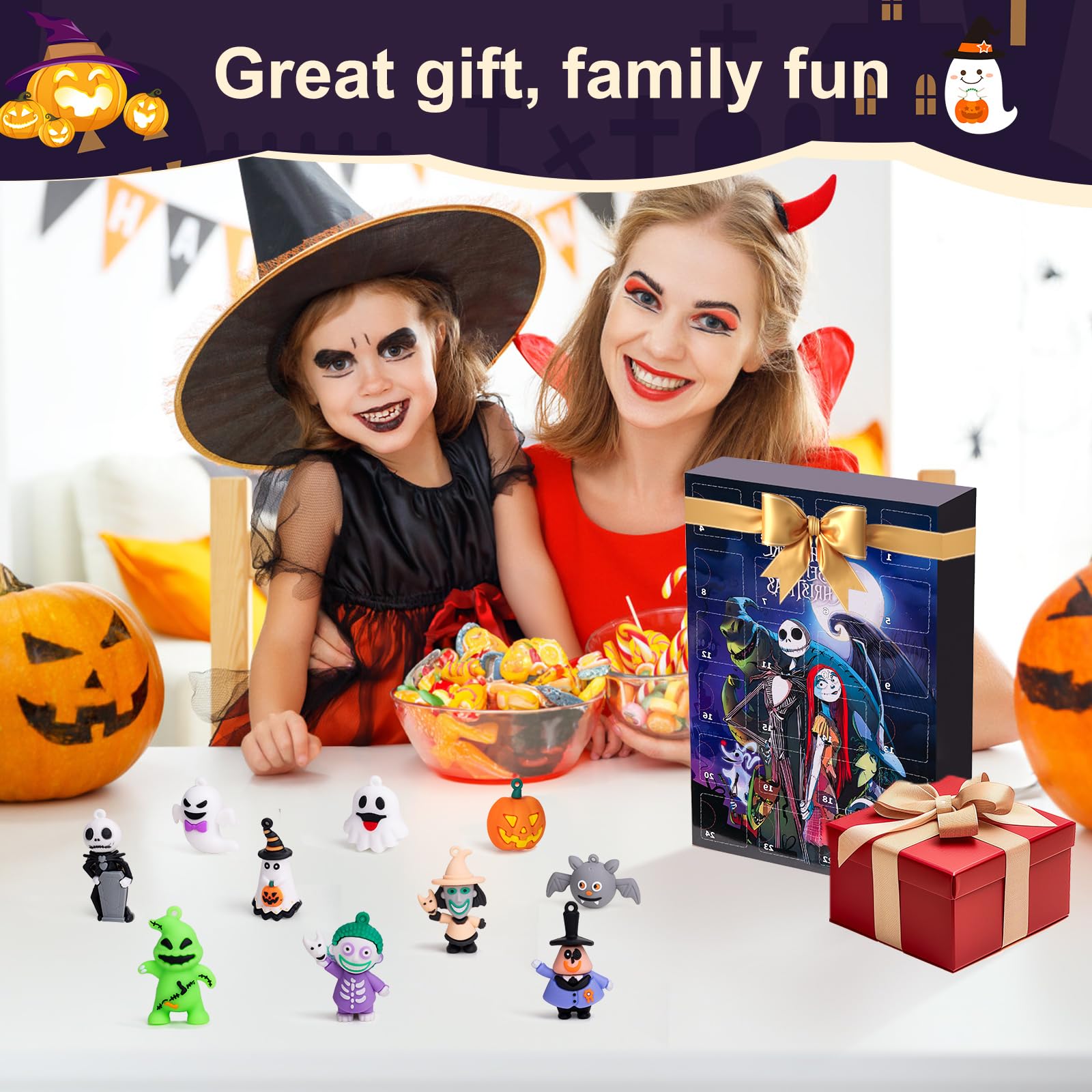Halloween Advent Calendar 2025,Advent Calendar,with 24 Collectible for Kids Adult Teens,Halloween Countdown Calendar,Ornaments Decorations Gifts