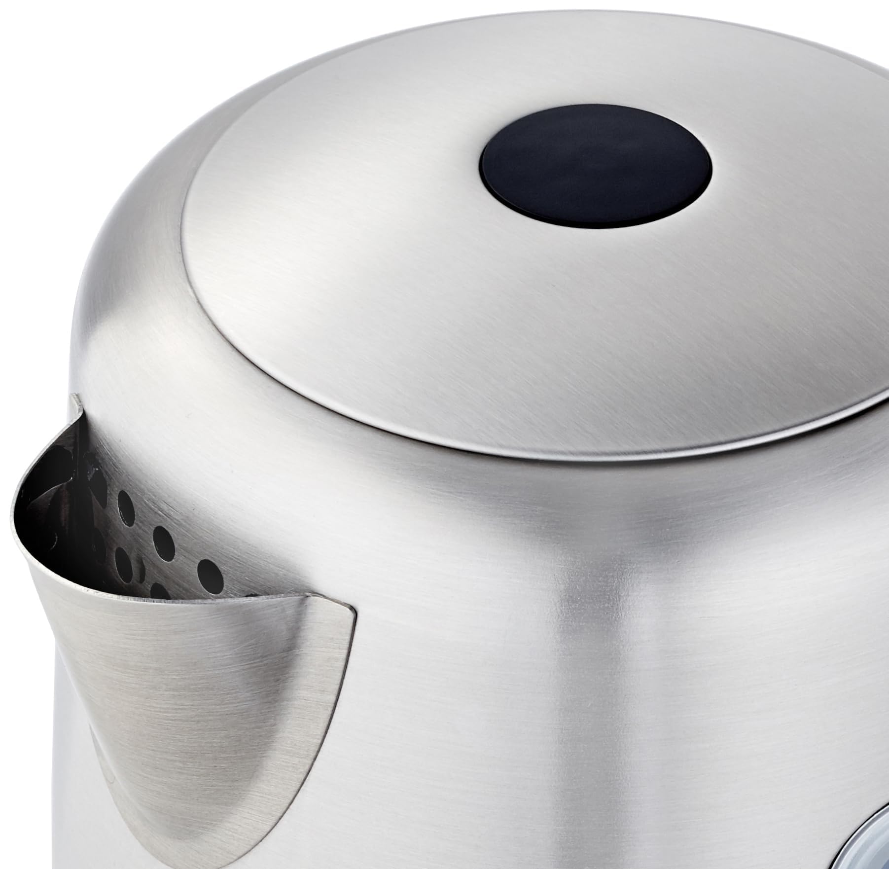 Amazon Basics Electric Stainless Steel Kettle for Tea and Coffee, BPA-Free, Fast Boiling, Auto Shut-Off, 1.1 Quarts, 1500W, Black and Silver