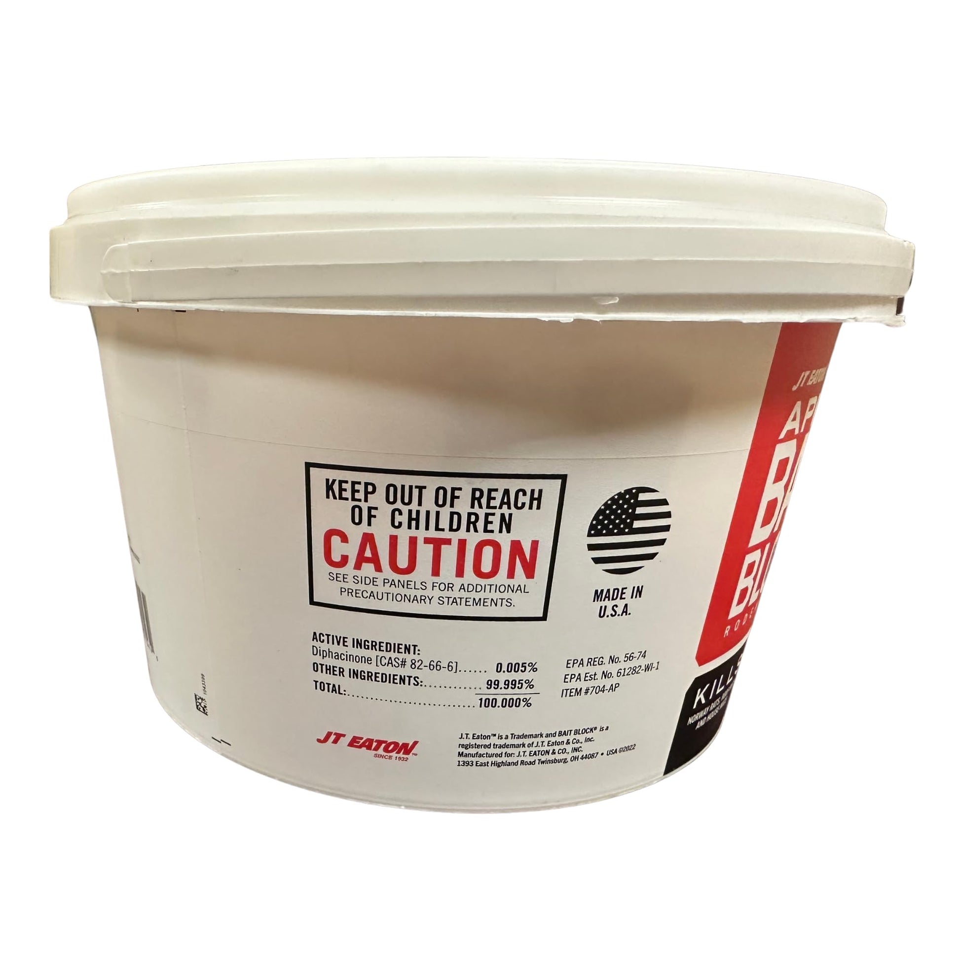Bait Block Apple Flavor Rodenticide – 4 lb. Pail – Effective Rodent Control Bait Blocks – Long-Lasting and Easy to Use