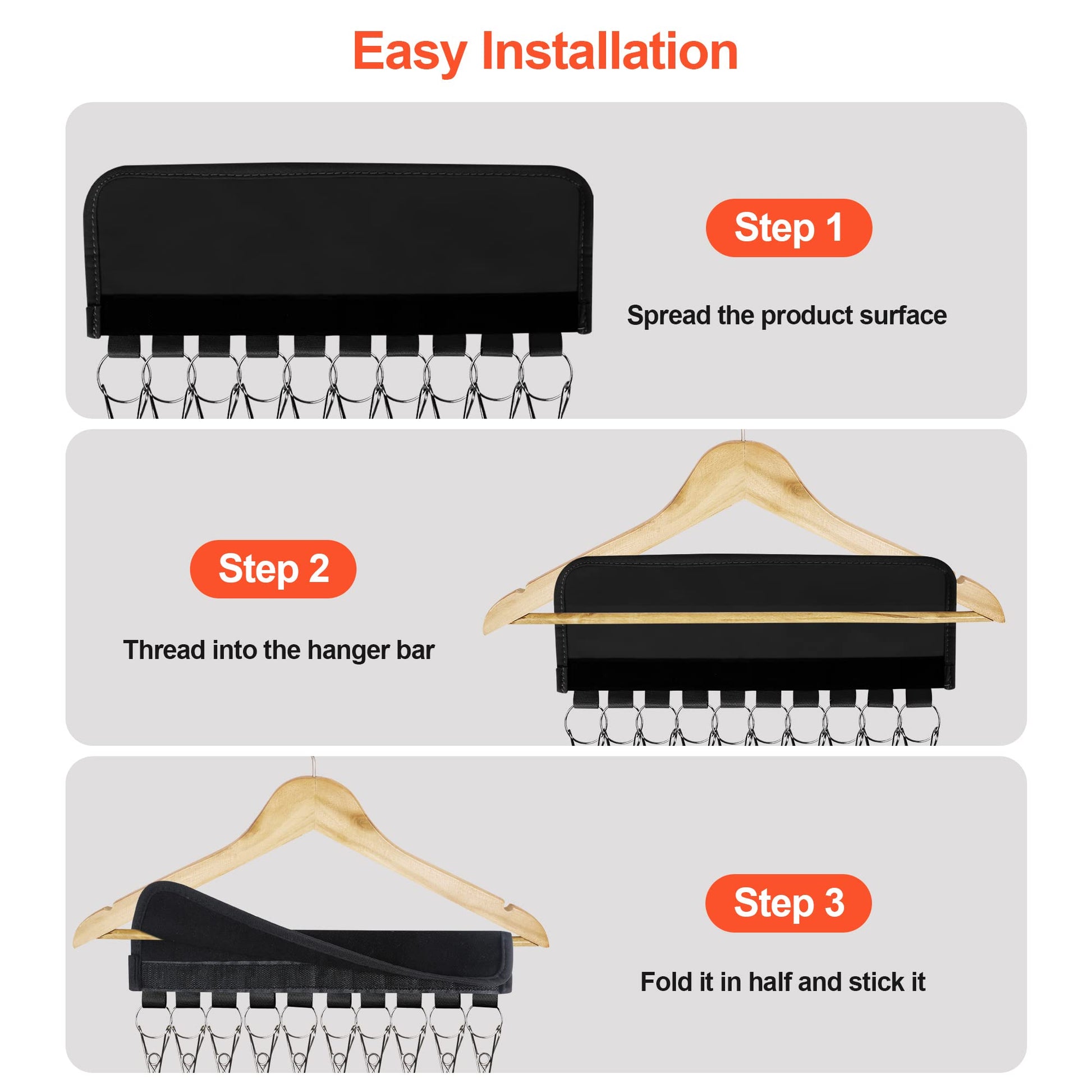 Hat Rack for Baseball Caps Hat Organizer Holder for Hanger & Room Closet Display, 2Pack 10 Hat Storage Clips for Hang Ball Caps Beanie, for Men Gift, Not Including Hangers & Hats (2PC Black)