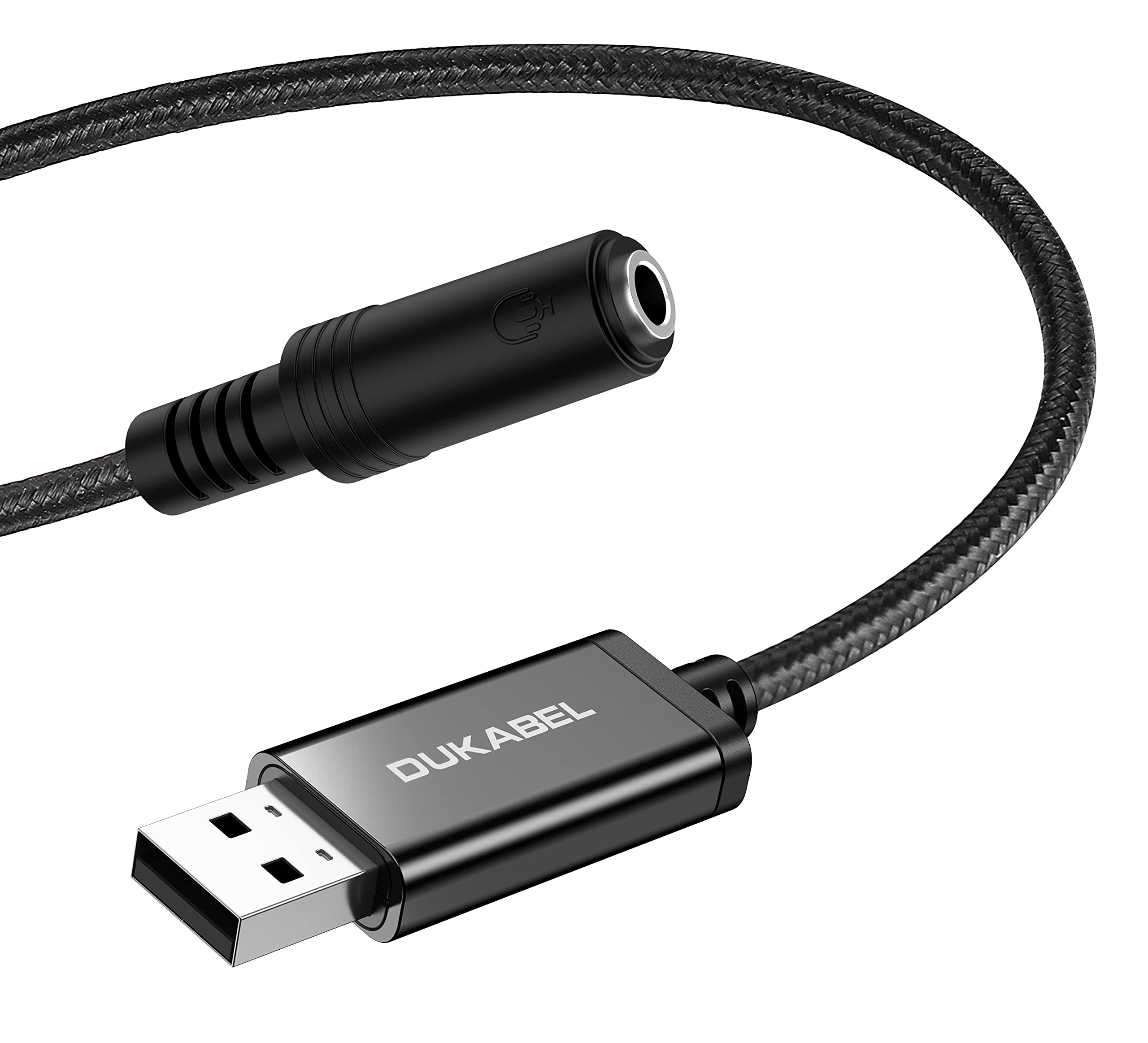محول سماعة رأس USB من دوكابل، بطاقة صوت خارجية مع مقبس TRRS رباعي الأقطاب، محول صوت USB إلى 3.5 ملم يدعم الميكروفون للكمبيوتر الشخصي وأجهزة PS4 وPS5 والمزيد [9.8 بوصة]