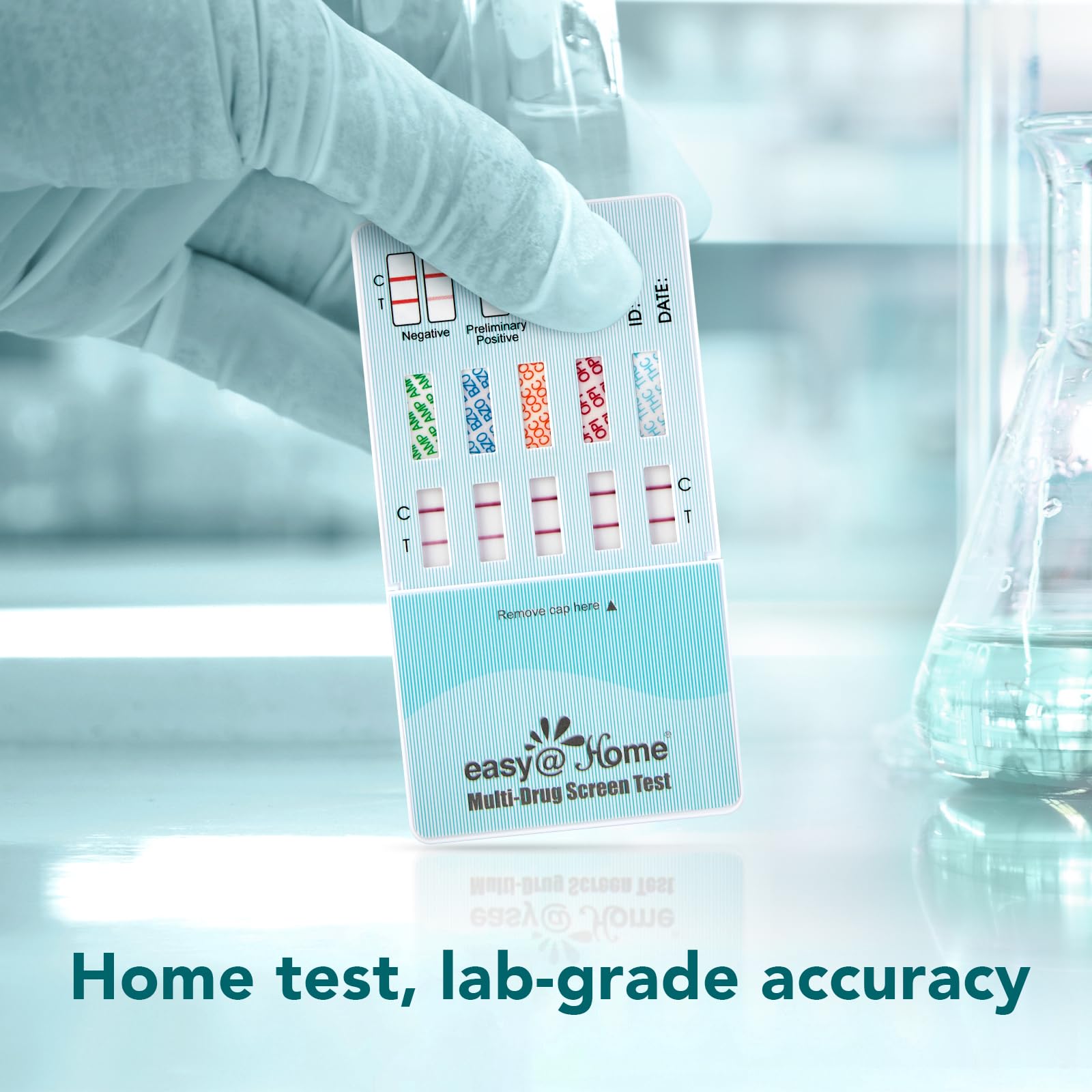 Easy@Home Multi-Drug Screen Test: Testing Amphetamine Oxazepam Cocaine Morphine Cannabinoids Home Urine Drug Testing Kits - #EDOAP-754 (5 Pack)