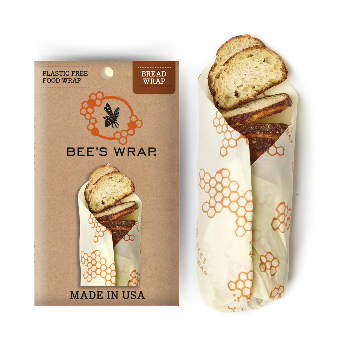 Bee's Wrap Bienenwachstücher für Lebensmittel – Waben-Brottuch – Wiederverwendbare Brotbeutel hergestellt in den USA – Bio & umweltfreundliche Alternative zu Alufolie, Sauerteigbeuteln & Plastikfolie