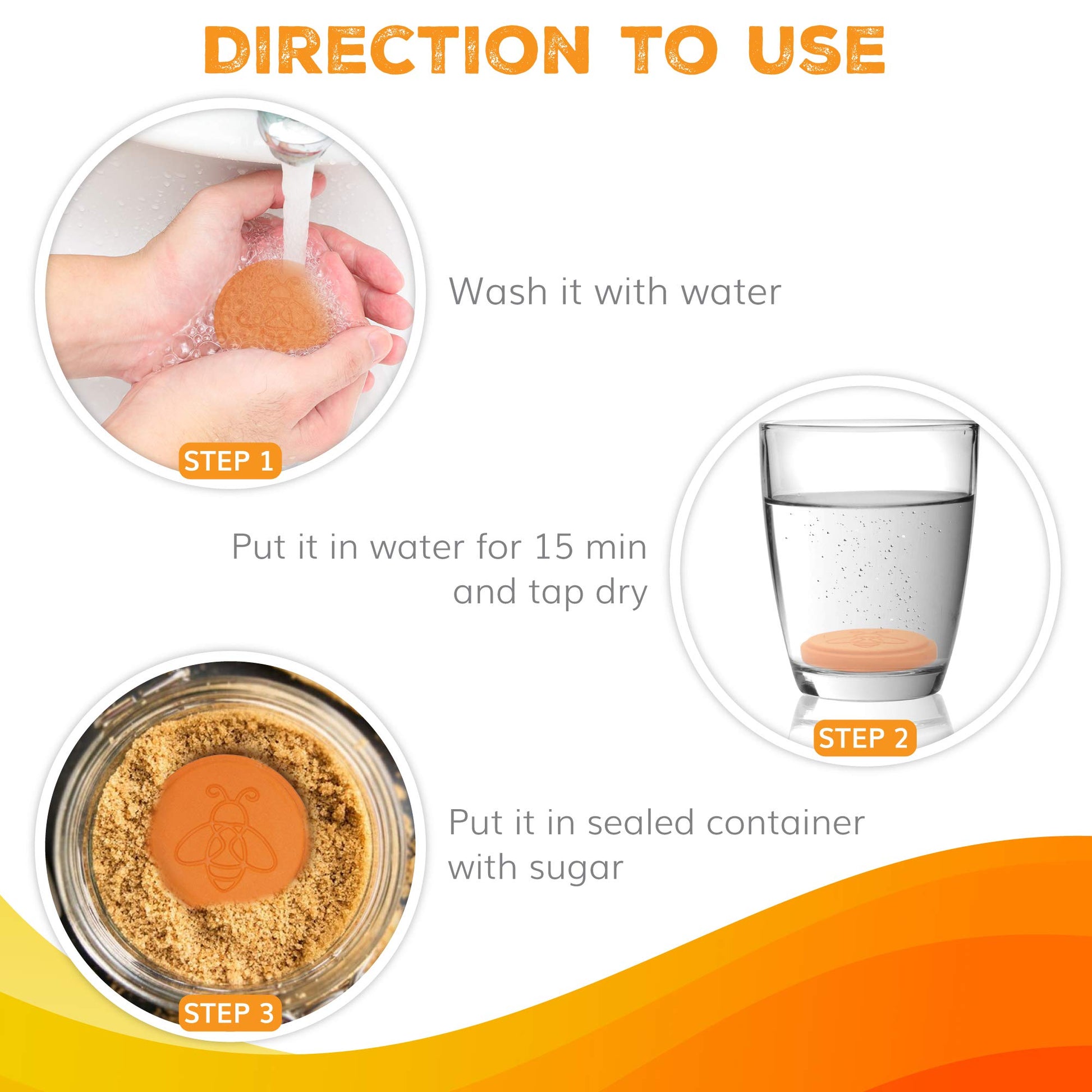 ENOLVO Terracotta Brown Sugar Saver- Brown Sugar Keeper Disc to Maintain Food Moisture in Storage Container - Terra Cotta Bear Softener Alternative - 1Pack