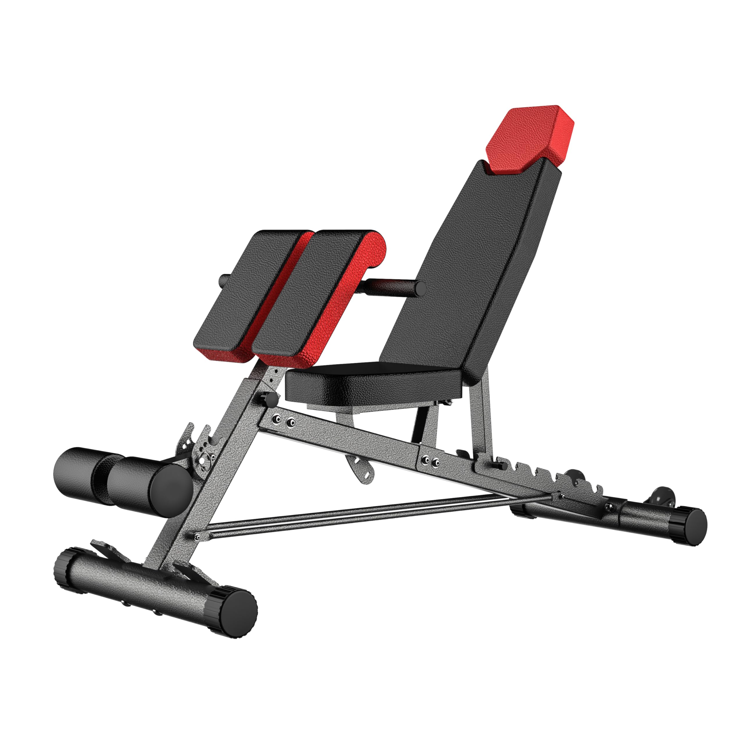 Finer Form Multi-Functional FID Weight Bench for Full All-in-One Body Workout - Hyper Back Extension, Roman Chair, Adjustable Ab Sit up Bench, Incline Decline Bench, Flat Bench