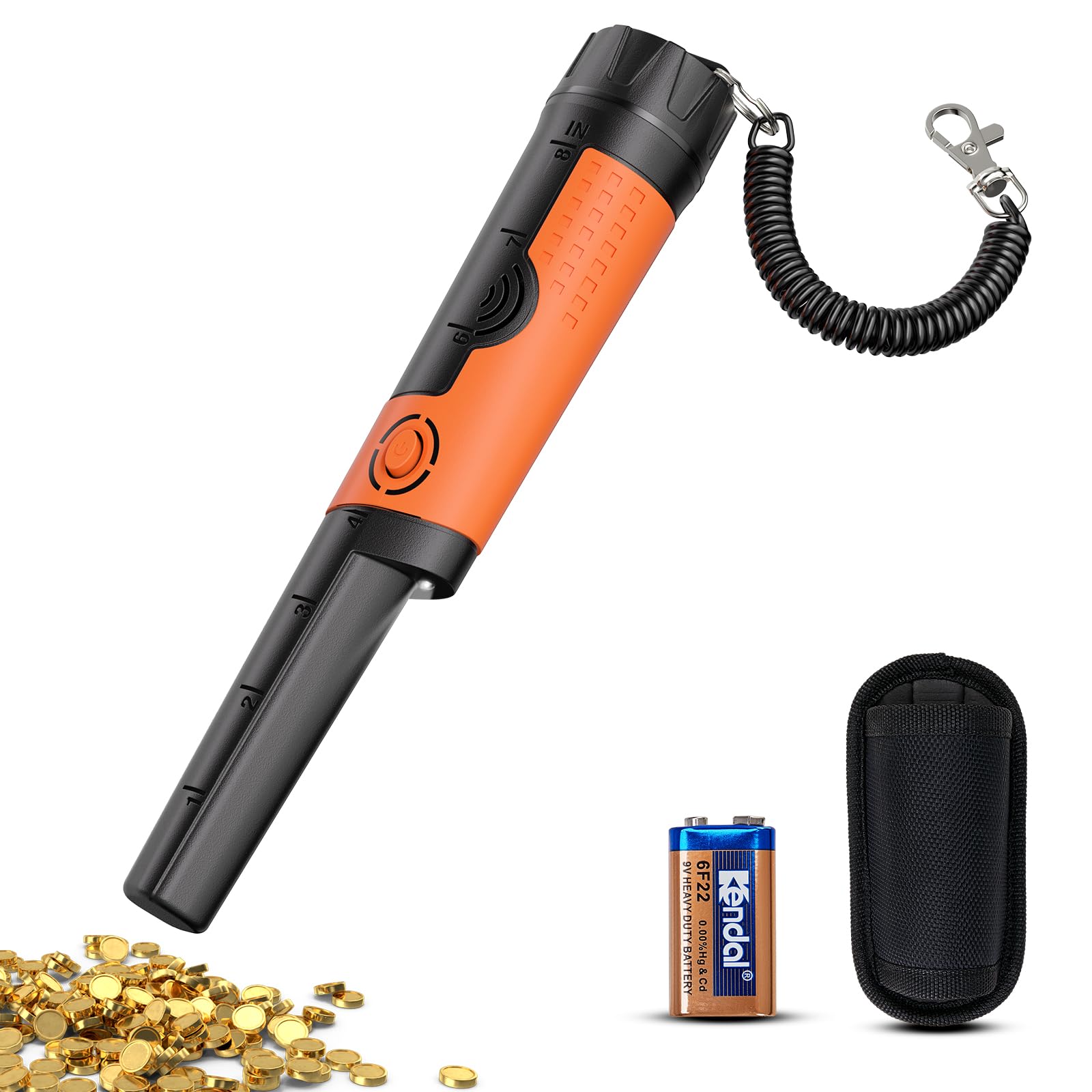 SUNPOW Metal Detector Pinpointer for Adults & Kids - Waterproof Handheld Pin Pointer Wand - High Sensitivity 360 degrees Detection - Easy to Use 2 Alert Modes - Treasure Pinpointing Finder Probe - OTMD12