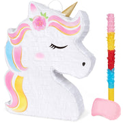WERNNSAI Unicorn Piñata - Unicorn Party Supplies Piñata Bundle with Blindfold and Bat for Girls Kids Rainbow Unicorn Theme Birthday Party Game Decorations (15.7" x 12.2" x 3.1")
