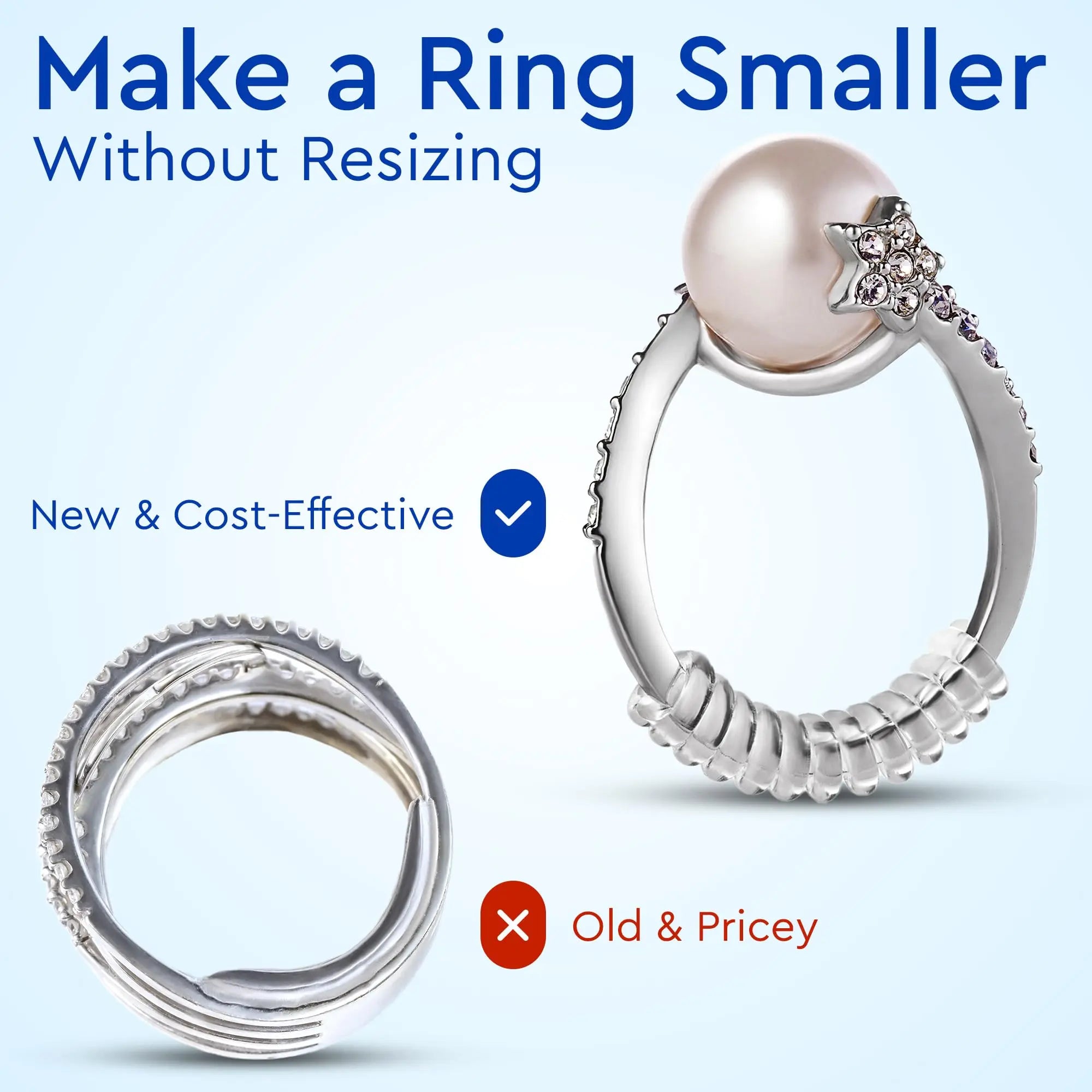 Ring Sizer Adjuster for Loose Rings - 12 Pack, Guards, Spacers & Tighteners, Fits Bands Up to 6mm, Reduces Size by 0.5-1.5, Invisible Design for Women & Men by 5 STARS UNITED