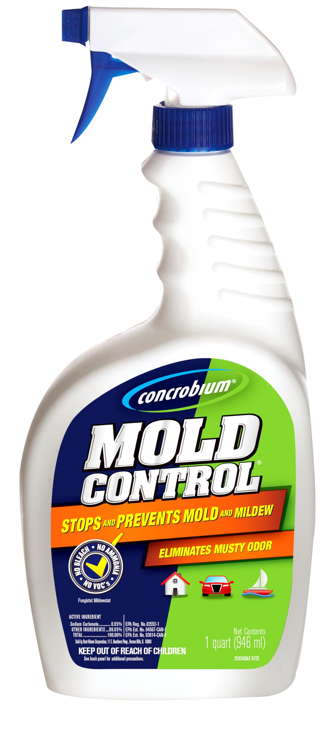 Concrobium Schimmelentferner, 946 ml Spray – Entfernt und verhindert Schimmel – EPA-registriert, bleichmittelfrei, geruchlos, VOC-frei
