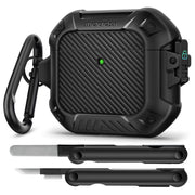 MOBOSI for AirPods 4 Case with Cleaner Kit, Compatible with AirPods 4th Generation Case Cover (2024) with Secure Lock & Keychain, Powerful Drop Protection, Shockproof Protective Hard Shell, Black