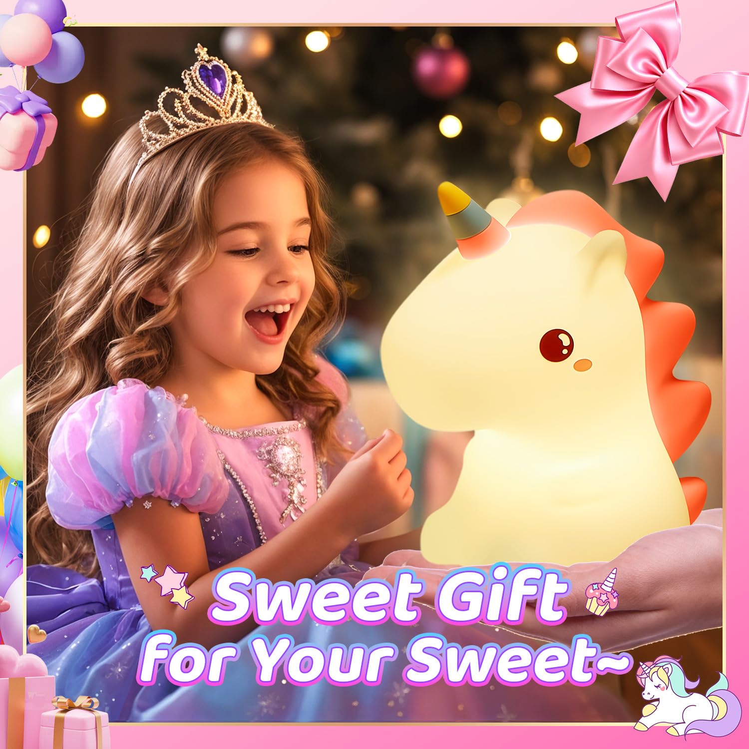 One Fire Unicorn Night Lights for Girls Bedroom,16 Colors Cute Night Light for Kids, LED Rechargeable Unicorn Lamp, Unicorns Gifts for Girls Night Light, Silicone Night Light Kids Cute Kawaii Stuff