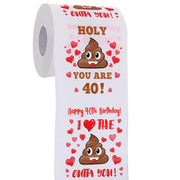40th Birthday Gifts for Women, Men, Her, Him - Happy Prank Toilet Paper - 40th Birthday Decorations, Party Supplies Favors - 40 Years Old Funny Gag Gift Ideas, Novelty Bday Present for Friends, Family