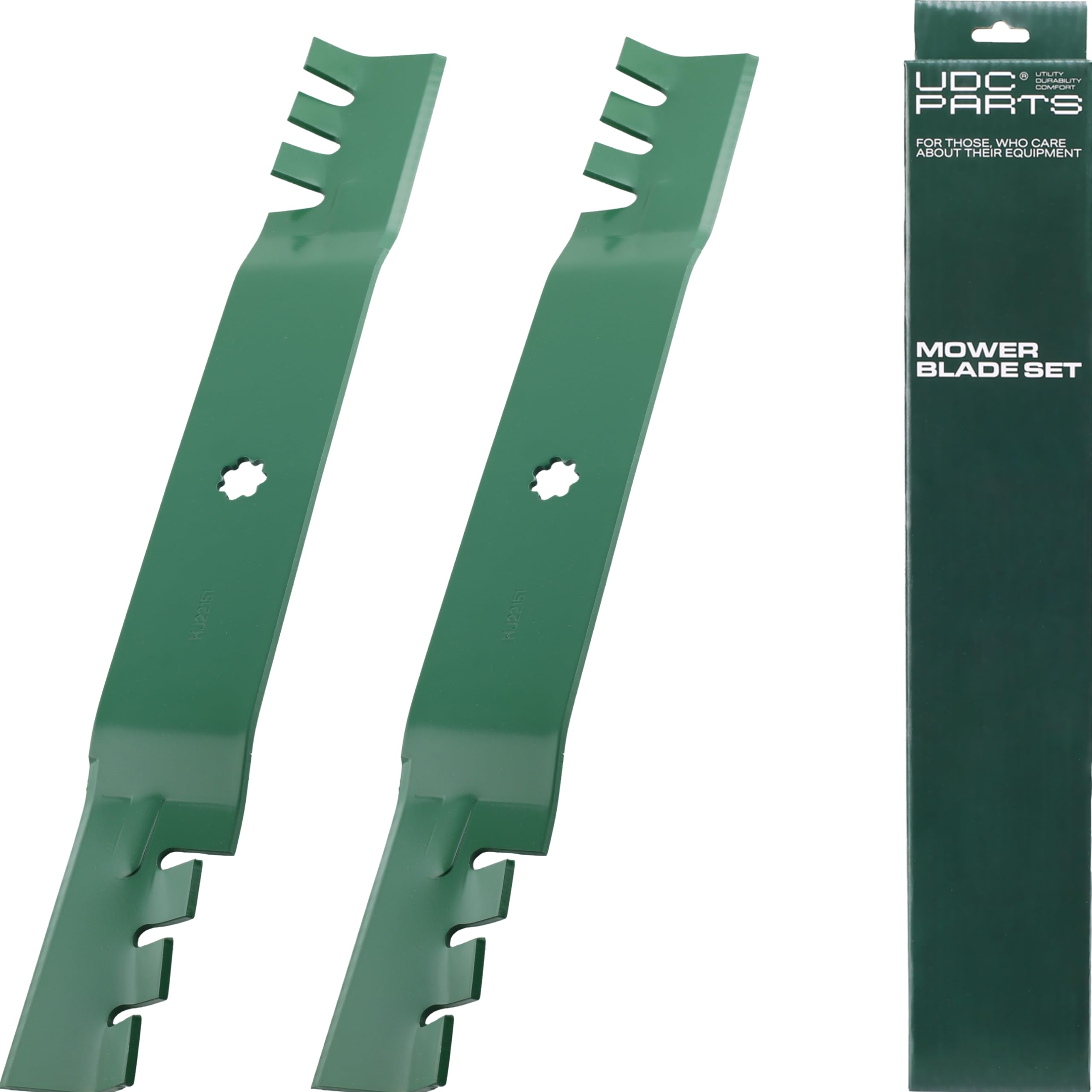 UDC Parts GY20850 Mähklingen für John Deere 42 Zoll D105 D130 S100 S110 S240 X300 E100 E110 LA135 Ersetzt OEM-Nr. AM141033 GX22151 AM131033 AM137333 / Gator Mulchmesser 2er Pack