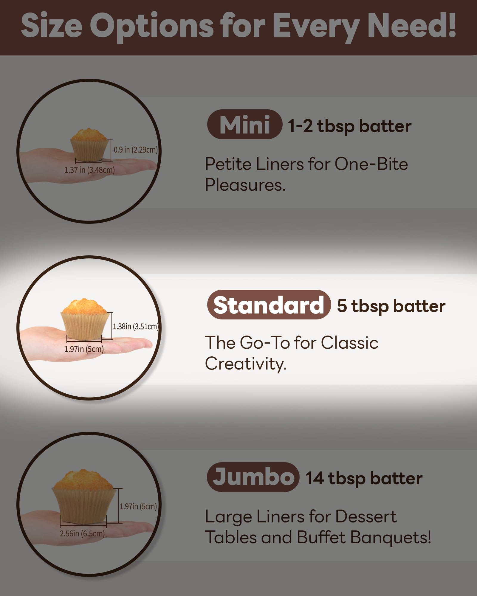 Bake Choice Non-stick 200pcs Standard Cupcake Liners for Baking, Natural, Food-grade Cupcake Wrapper, Greaseproof Parchment Muffin Liners