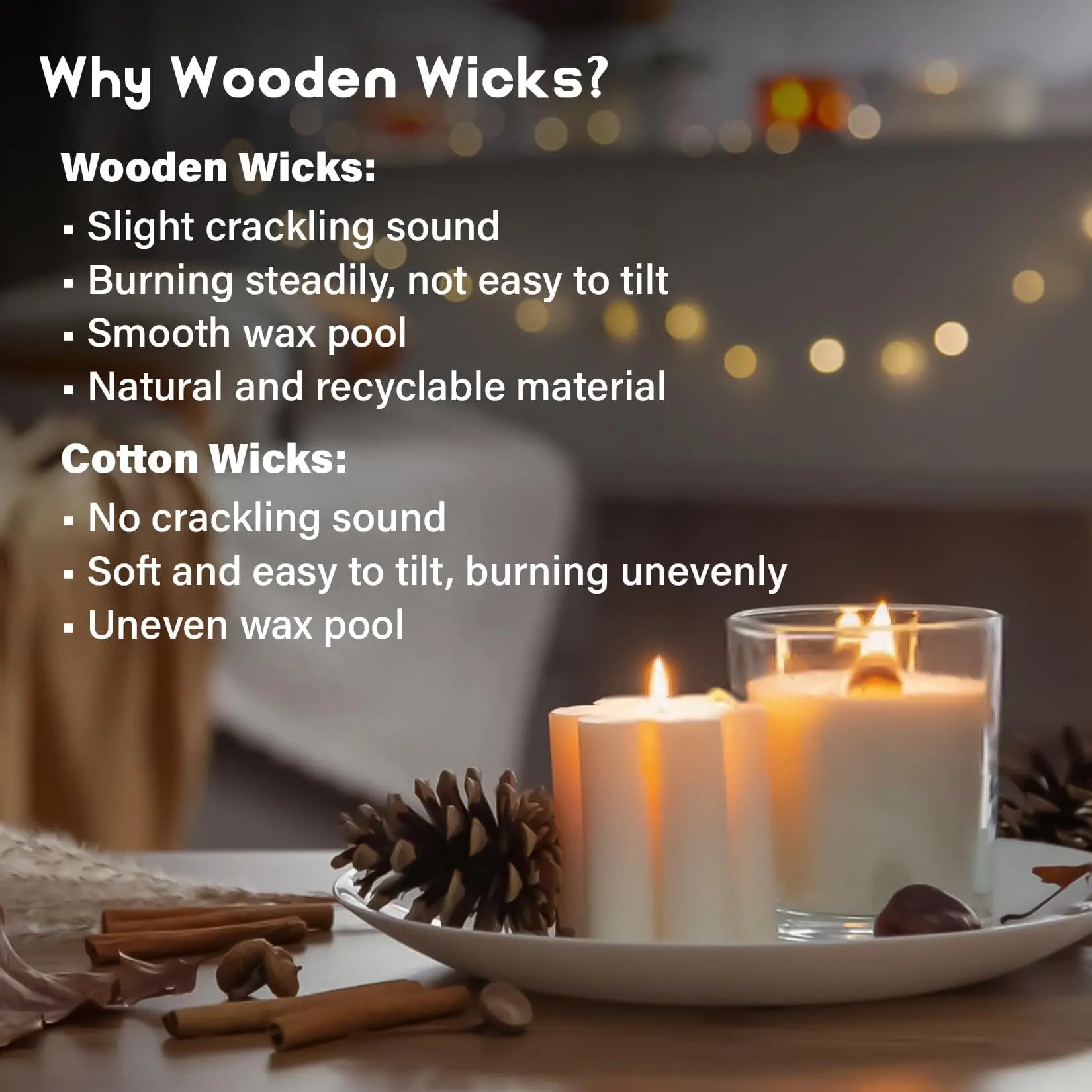 MAQIHAN 100 Wood Wicks for Candles Making - Smokeless Wooden Candle Wicks Crackling Candle Wax Wood Wick mechas para velas de cera Candle Making Wicks for Paraffin Candle Soy Wax Candlemaking(50 Sets)