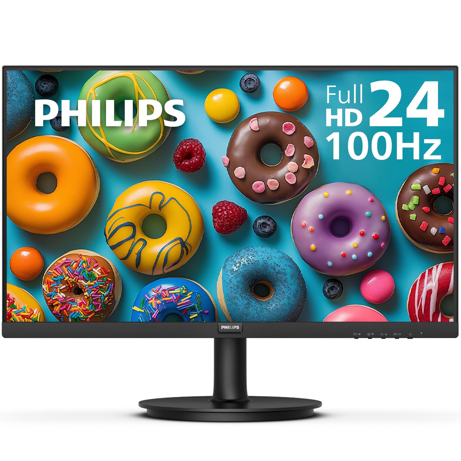 PHILIPS 241V8LB 24 inch Frameless Full HD (1920 x 1080) 100Hz Monitor, VESA, HDMI x1, VGA Port x1, Eye Care, 4 Year Advance Replacement Warranty