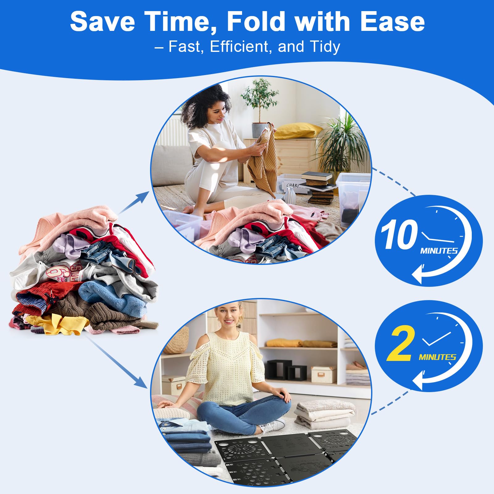 BoxLegend V3 Shirt Folder Board Tshirt Clothes Folder Folding Board Durable Laundry Sorter Helper Liner, Black