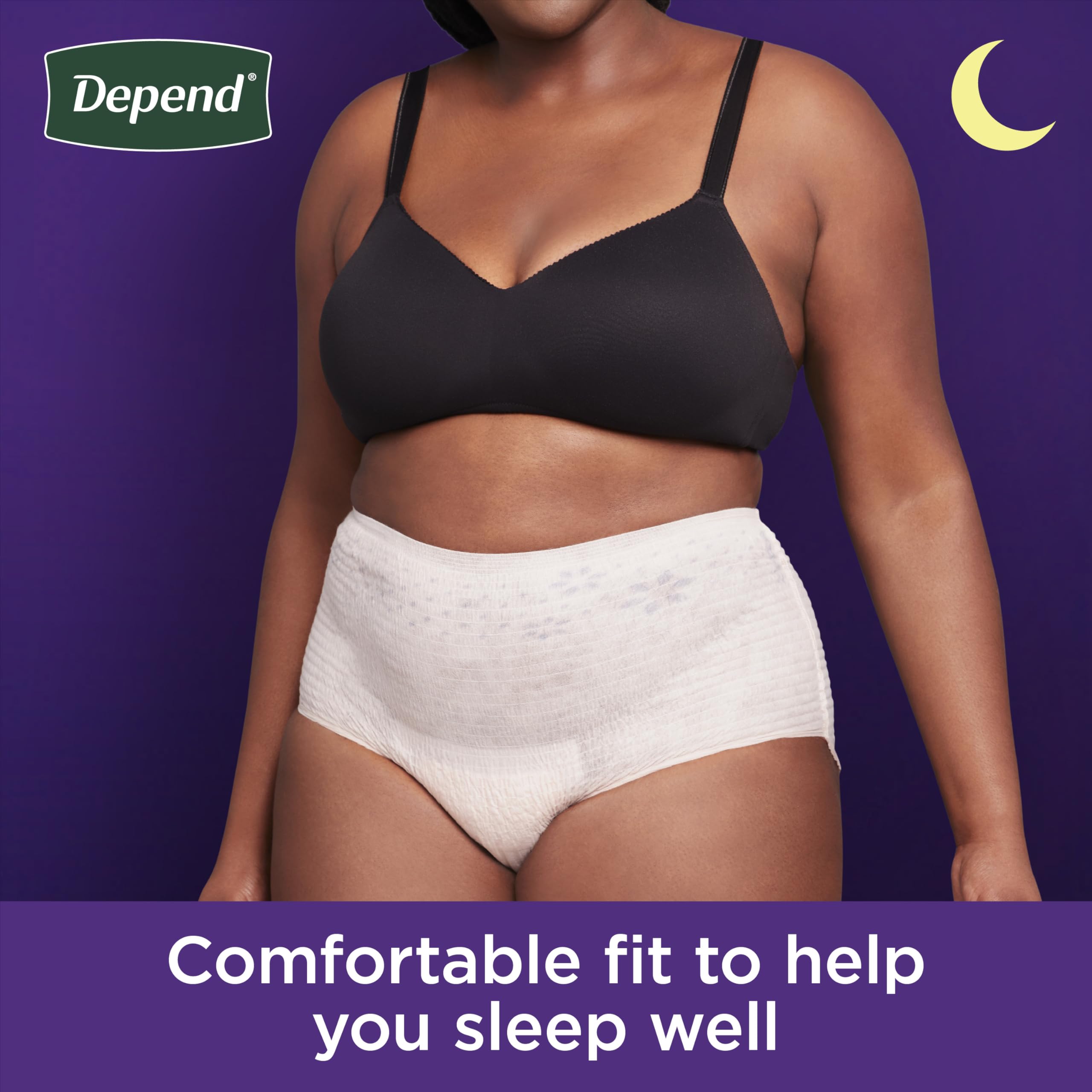 Depend Night Defense Adult Incontinence & Postpartum Bladder Leak Underwear for Women, Disposable, Overnight, Medium, Blush, 60 Count (4 Packs of 15), Packaging May Vary