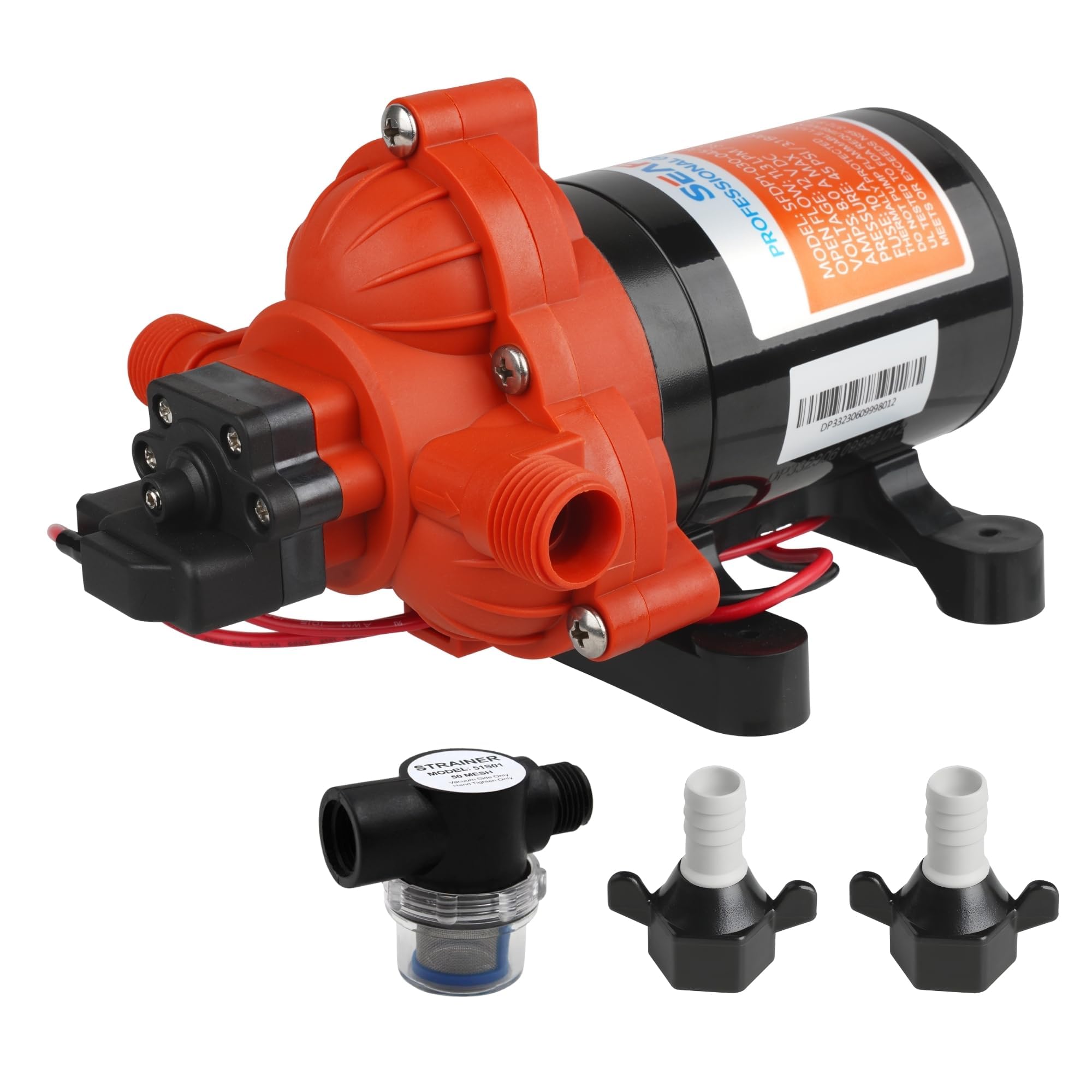 SEAFLO 33 Series 12V DC RV/Camper/Boat/Off-Grid Fresh Water Pressure Pump -12V, 3.0 GPM, 45 PSI, On Demand Self-Priming, Built-In Pressure Switch - NSF, CE & Rohs Certified, UL Listed, 4-Year Warranty