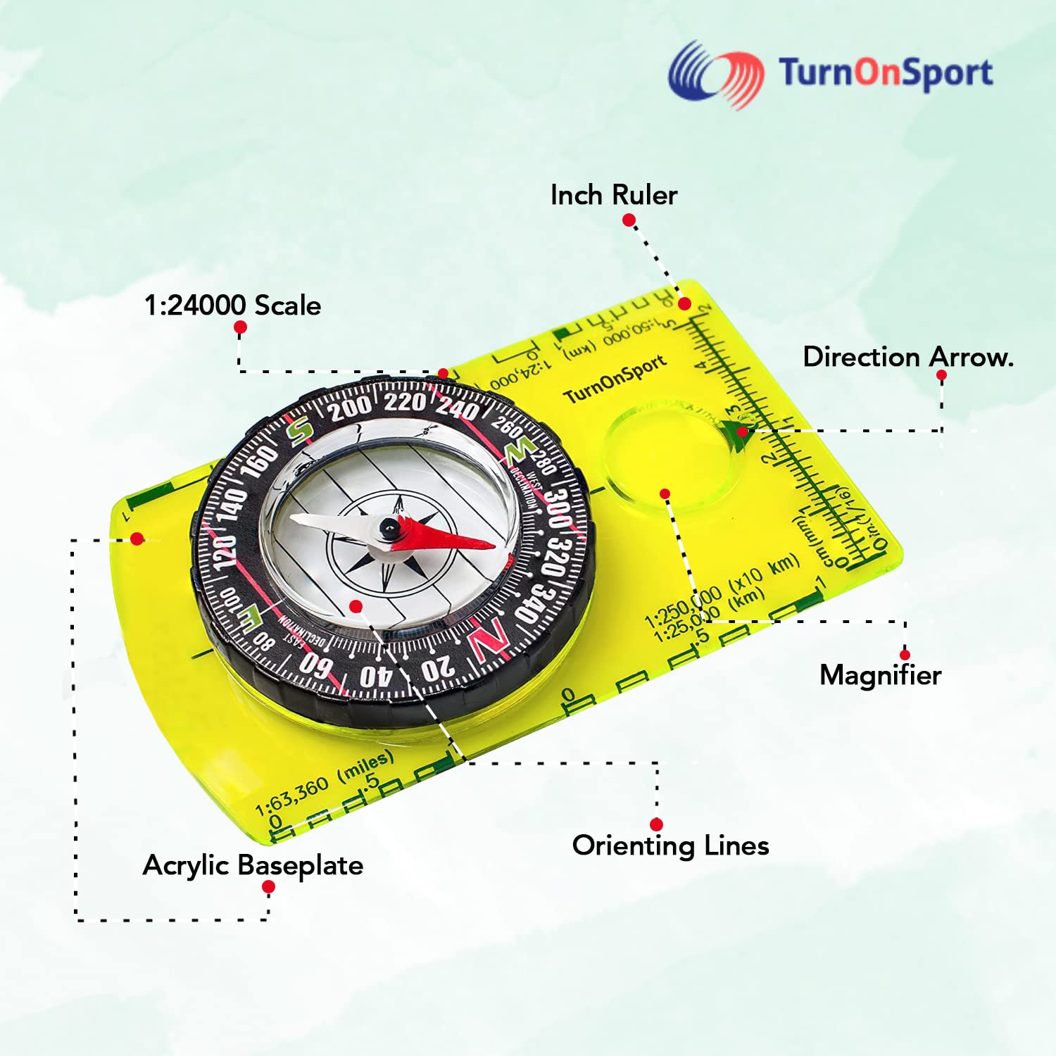 Orienteering Compass - Hiking Backpacking Compass - Advanced Scout Compass for Camping and Navigation - Boy Scout Compass for Kids - Professional Field Compass for Map Reading - Best Survival Gifts