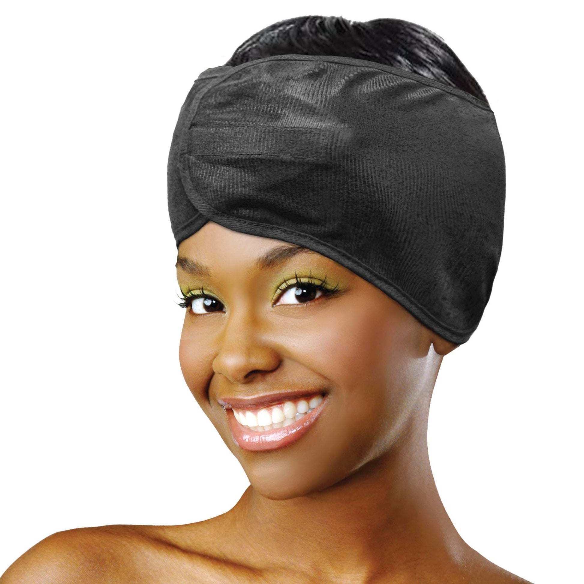 DONNA Silky Satin Hair Wrap, Luxurious Head Wraps for Black Women, Premium Silk Hair Wrap for Nighttime Protection and Style Black Satin Headband, 1pc
