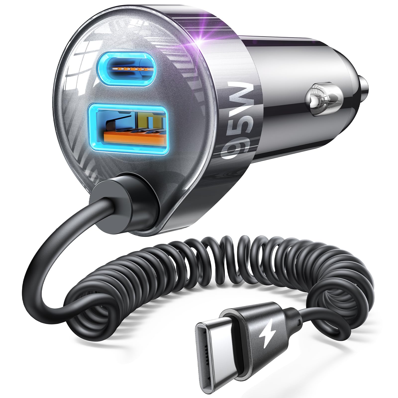 LISEN 95W für iPhone 17 Pro Max Auto-Ladegerät USB C Schnellladung, Superschnell für iPhone 16/17 Pro Auto-Ladegerät Typ C Adapter passend für iPhone 17 Air ProMax Plus/16/15, Pixel 10, Samsung Galaxy S25/24, Android
