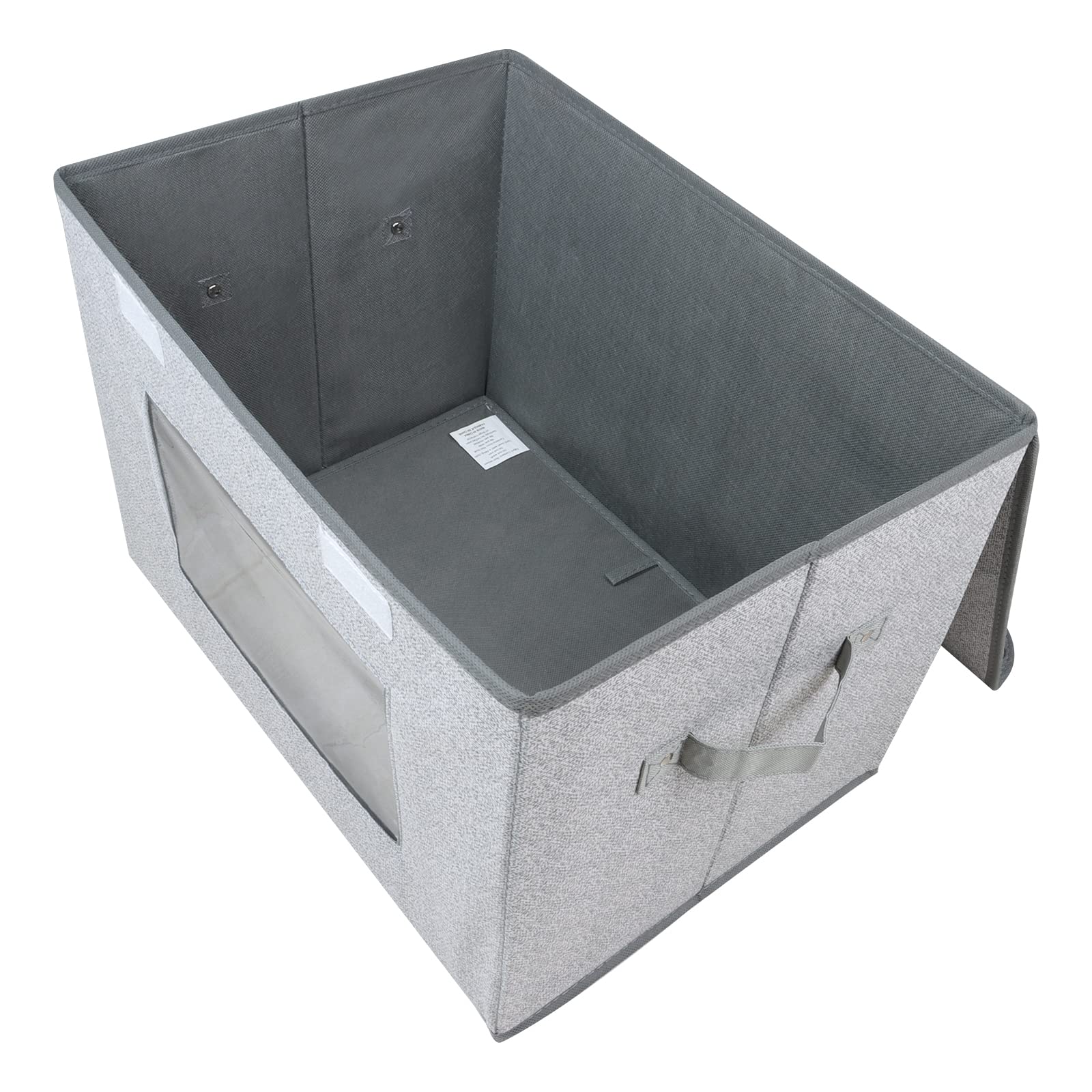 Univivi Fabric Foldable Storage Boxes [4-Pack] Large Collapsible Stackable Storage Bins with Lids, Closet Organizers and Storage Cube Basket for Home, Office, Bedroom (Gray, 17“ x 12” x 12")