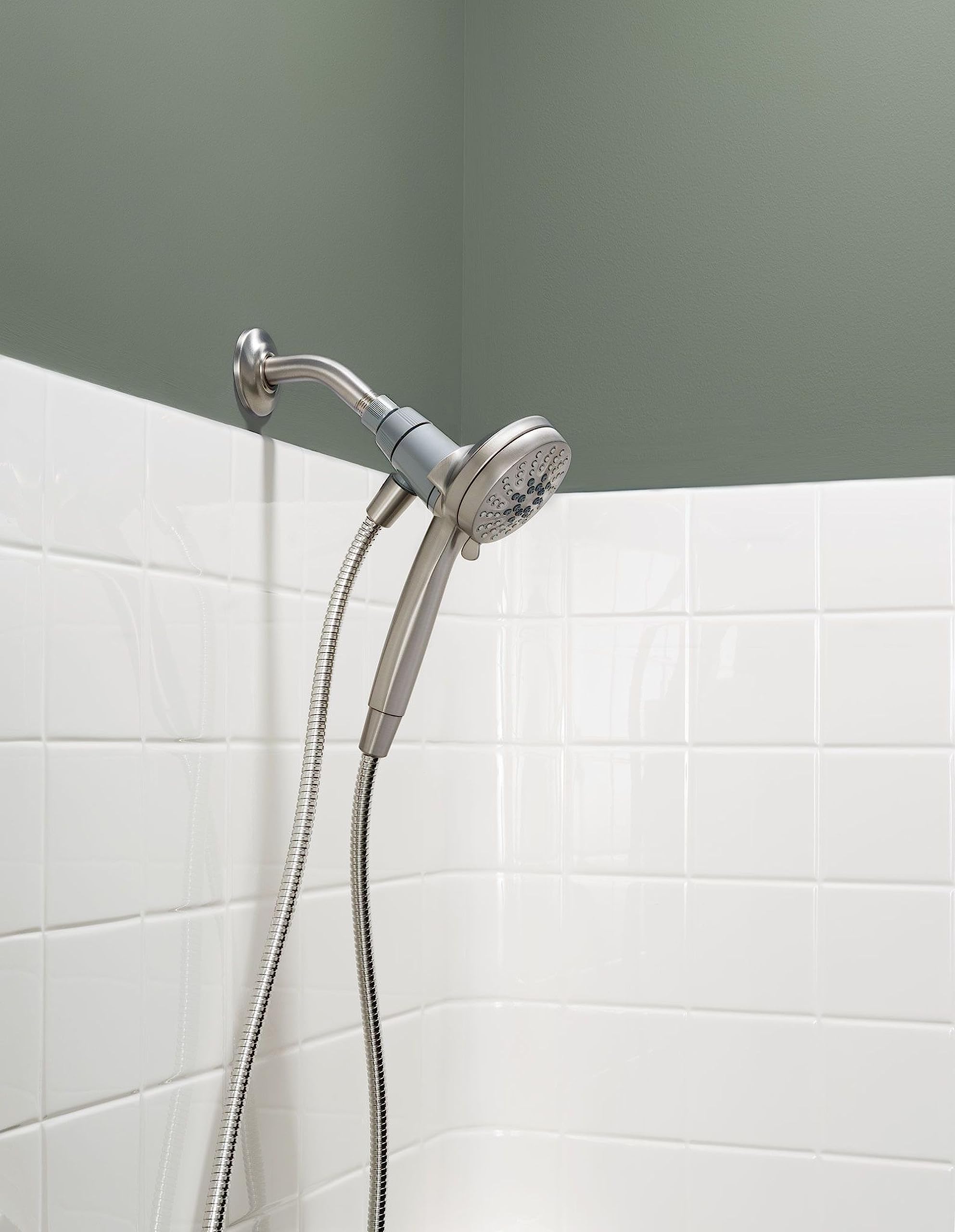 Moen Engage Magnetix Shower Head with Handheld Sprayer, 6 Handheld Shower Head Spray Functions, Spot Resist Brushed Nickel Finish, 26100EPSRN
