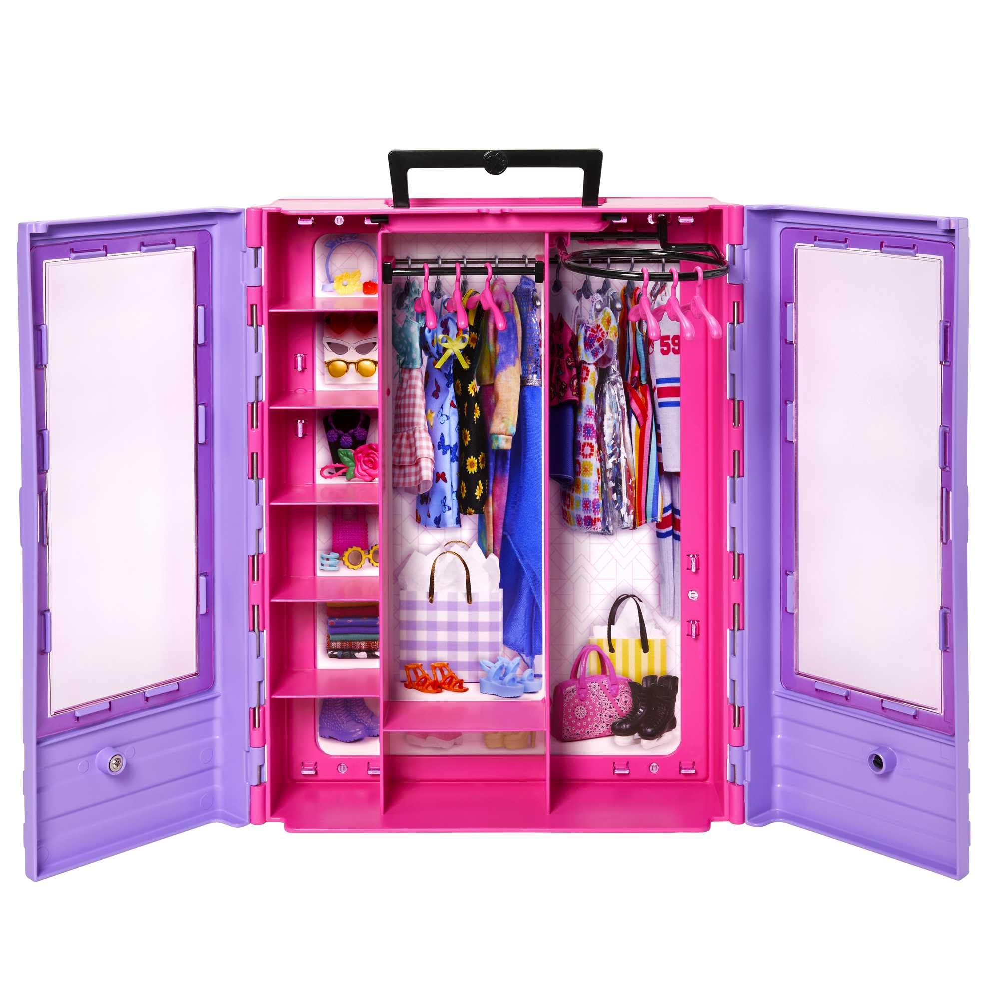 Barbie Doll & Playset, Fashionistas Ultimate Closet with Clothes (3 Outfits) & Fashion Accessories Including 6 Hangers