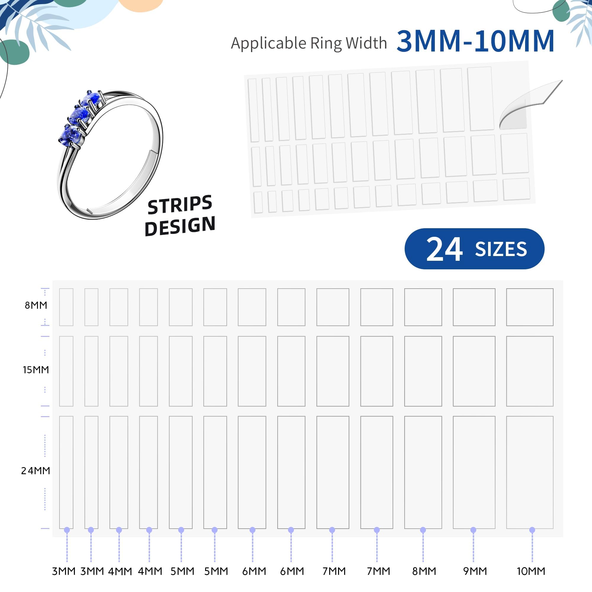 ELETIUO Invisible Ring Size Adjuster for Loose Rings,6 Sheets-234 Pcs Transparent Ring Size Reducer Tightener,Fitter for Wide Rings,Multiple sizers for Man and Woman