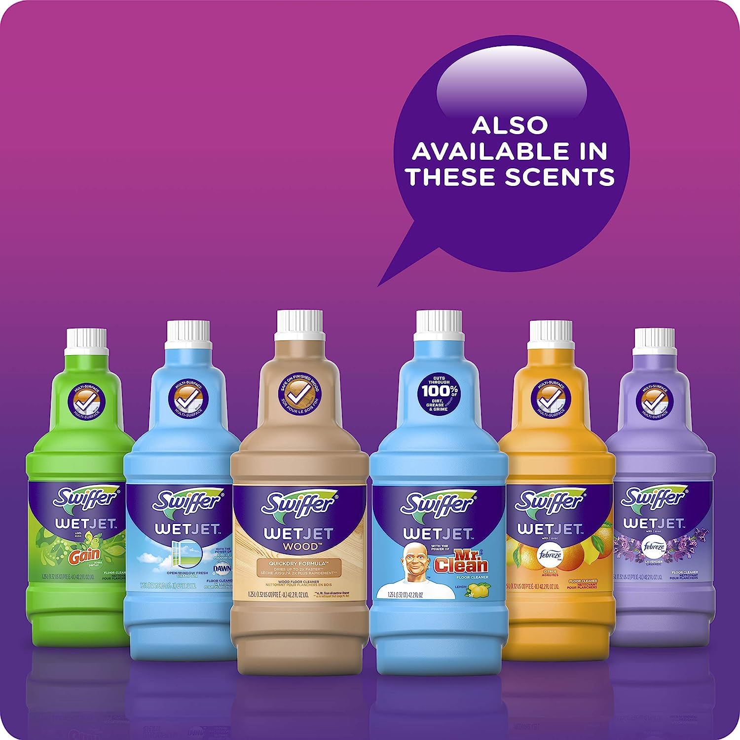 Swiffer Wetjet Wood Floor Cleaner Solution Refill, 42.2 Oz - 2 Pack