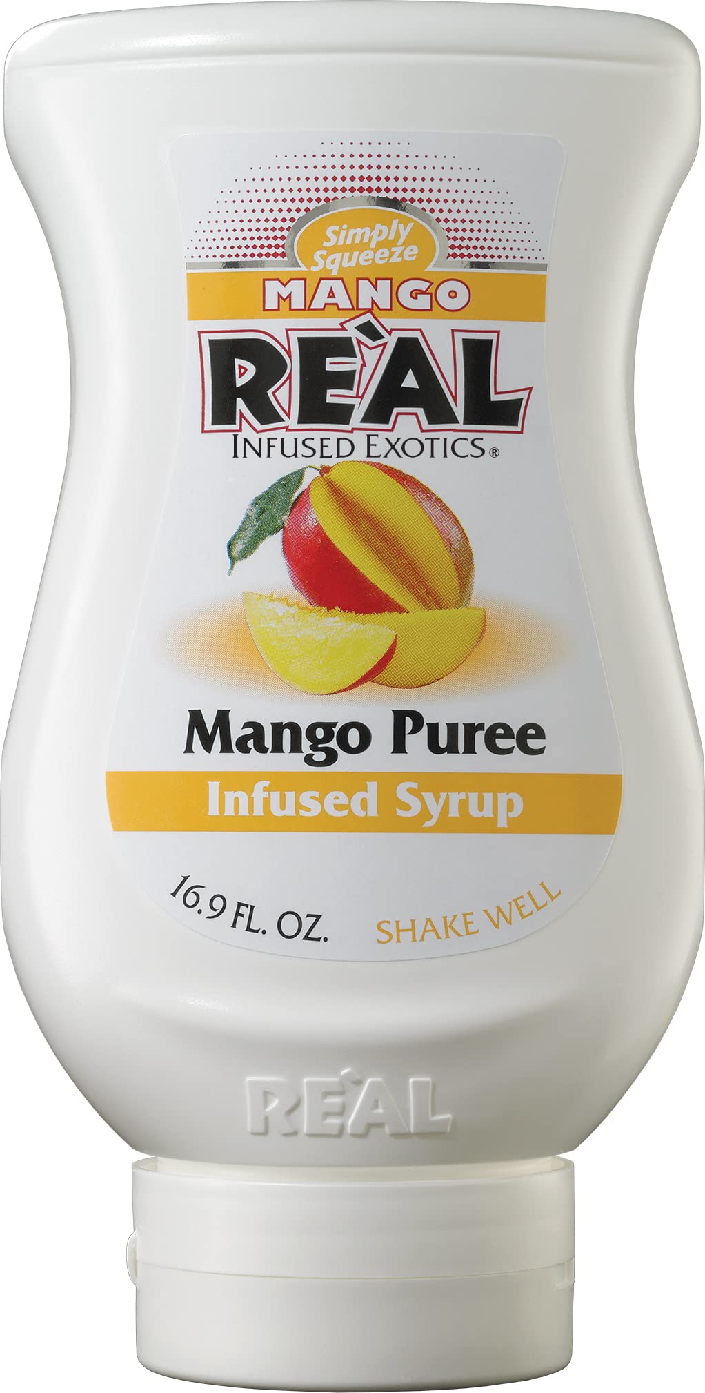 Mango Real, Mango Puree Infused Syrup, 16.9 FL OZ Squeezable Bottle (Pack of 1)