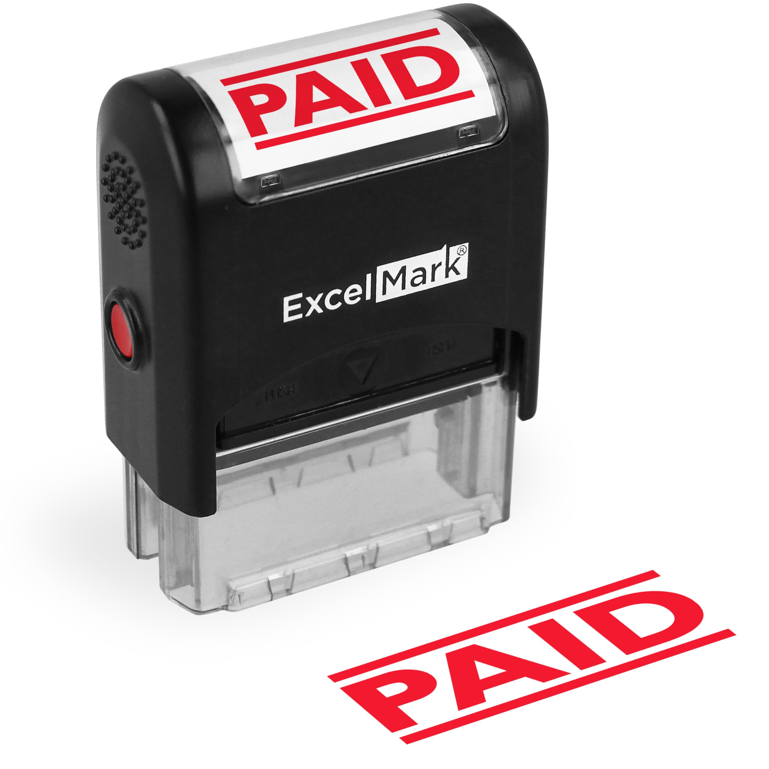ExcelMark Paid Self Inking Rubber Stamp - Red Ink