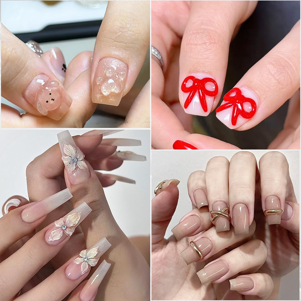 Fcozpjk 2PCS Clear 3D Sculpting Gel Kit - Non-Sticky Hand Carving Gel with Silicone Pen for Nails 3D Flowers Nail Design Manicure Salon Supplies
