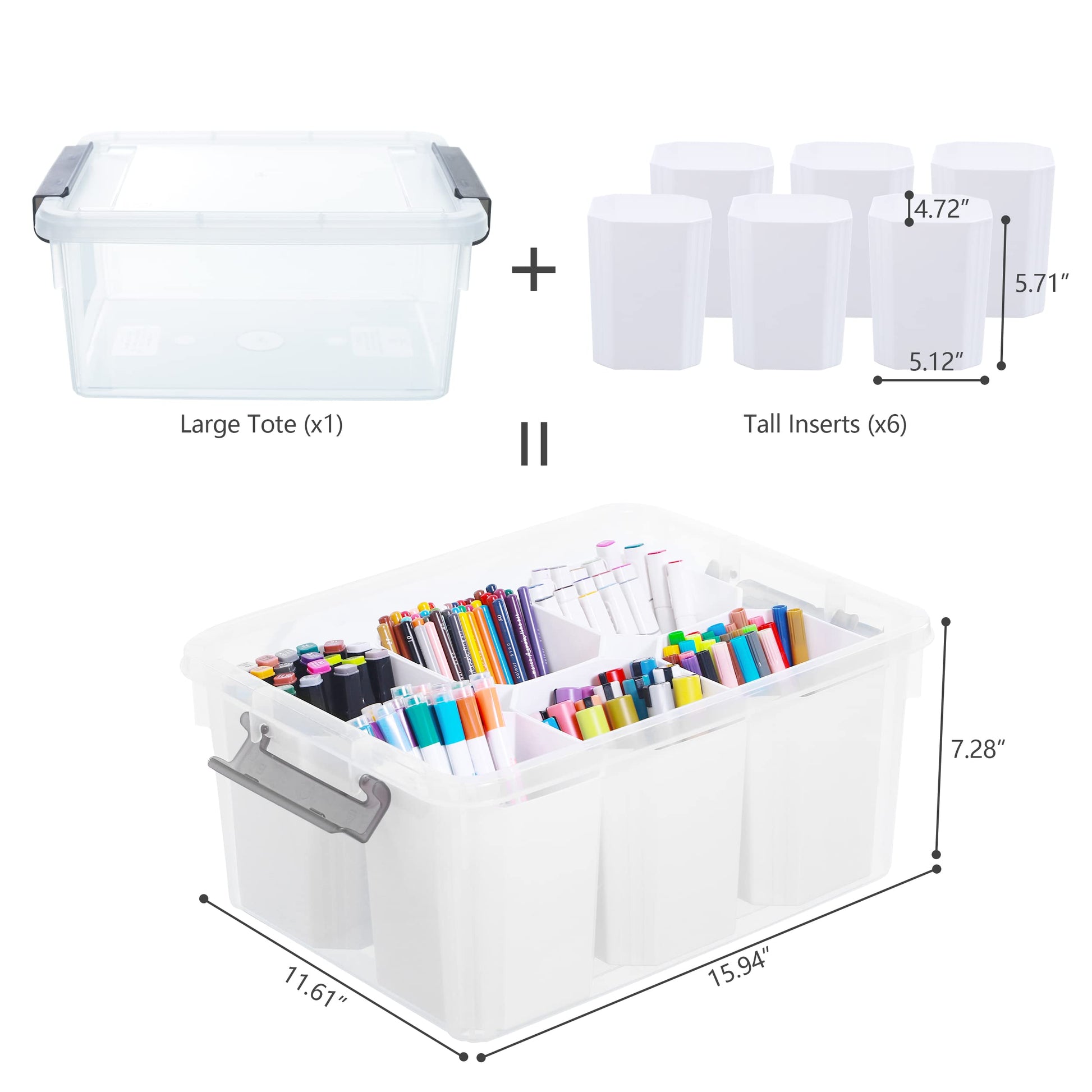 Citylife 17 QT Plastic Storage Bins Clear Storage Box with Lids Multipurpose Stackable Storage Containers for Organizing Tool, Craft, Crayon