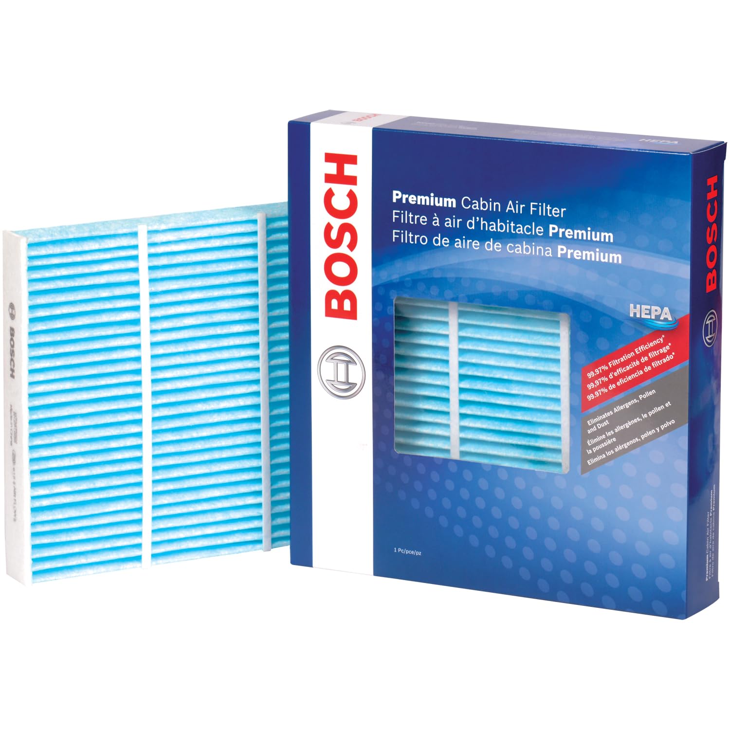 BOSCH 6055C HEPA Cabin Air Filter - Compatible with Select Lexus ES, GS, GX, IS, LS, RX; Subaru Legacy, Outback; Toyota 4Runner, Camry, Corolla, Highlander, Prius, RAV4, Sequoia, Sienna, Tundra + More