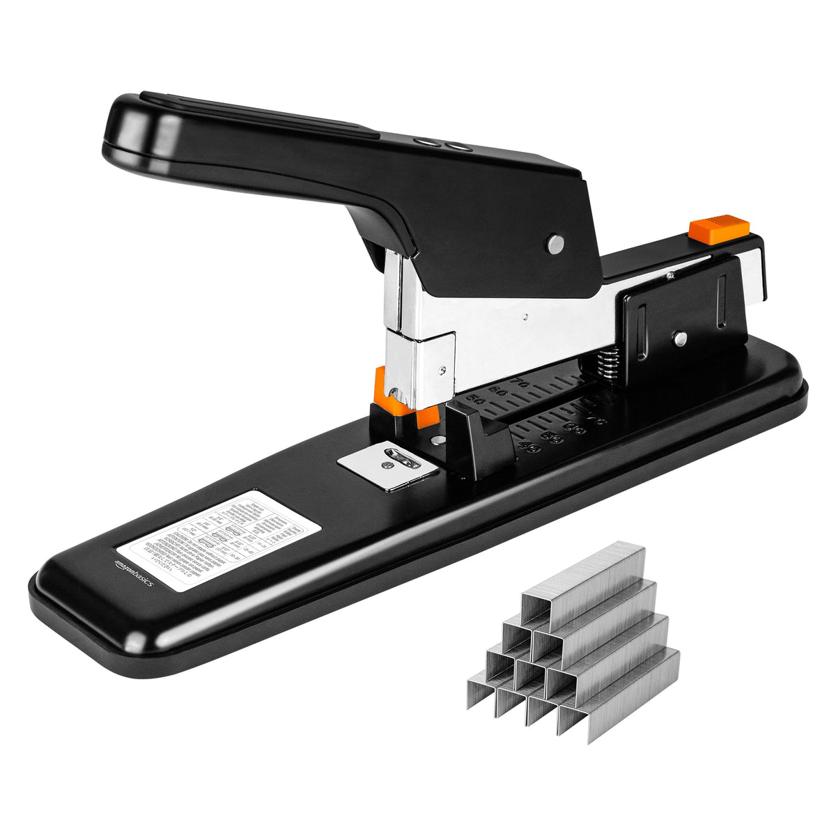 Basics Heavy Duty Stapler, 90 Sheets High Capacity, Large Office Stapler with 1000 Staples, Black