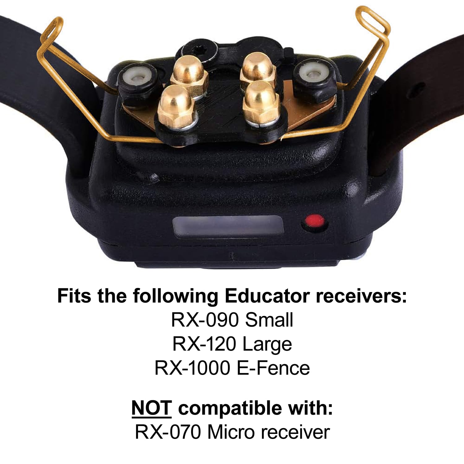 Educator CPAD-011 Dog Training Collar Receiver Contact Pad, Improves Contact, Reduces Irritation and Skin Sensitivities, Winged Ultra Comfort Brass For Dogs with Long Thick Hair, Double Coat