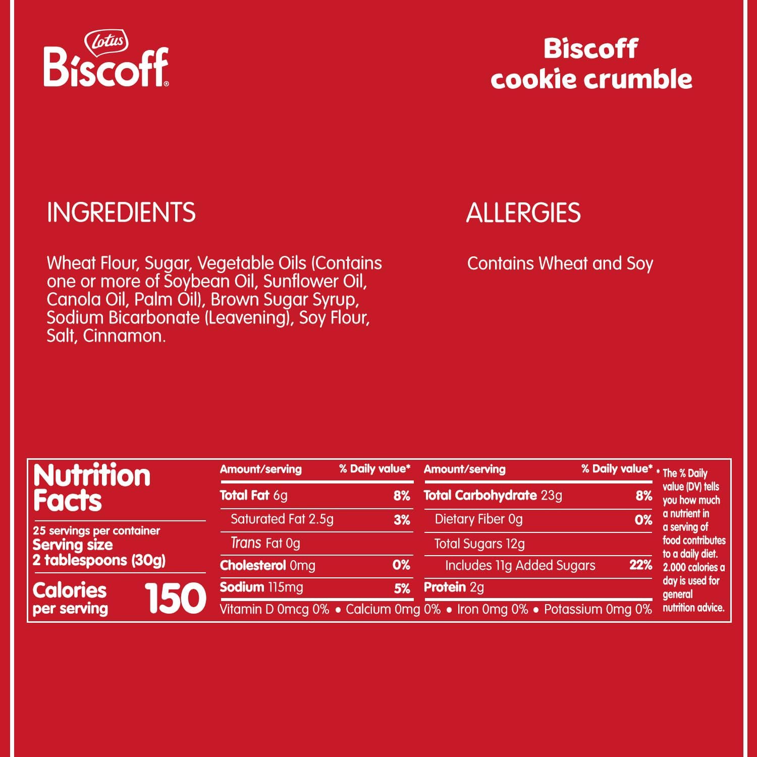 Lotus Biscoff Crumble - Crumbled Caramelized Biscuit Cookies - 1.65 lbs bag