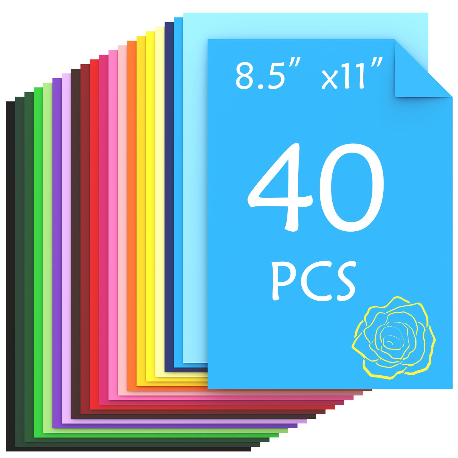 Ftumertly 40 Sheets Colored Cardstock, 20 Assorted Colors 180gsm/65lb Card Stock Paper 8.5 x 11 Card Stock Colored, Colorful Cardstock Paper for Crafting, Christmas DIY Card Making, Scrapbooking