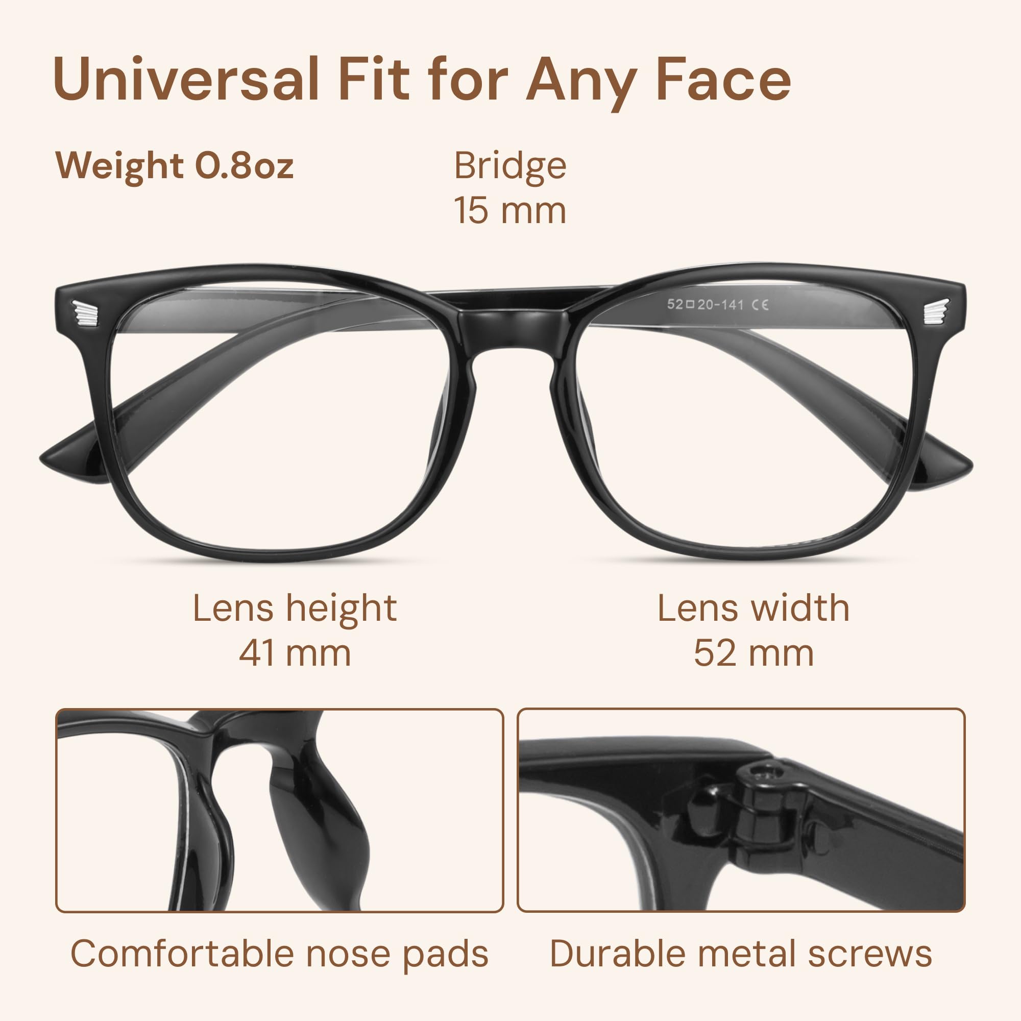 Gaoye Stylish Blue Light Glasses for Woman - Computer Glasses up to 99% Blue Light Blocking - Lightweight Frames - 3 pack