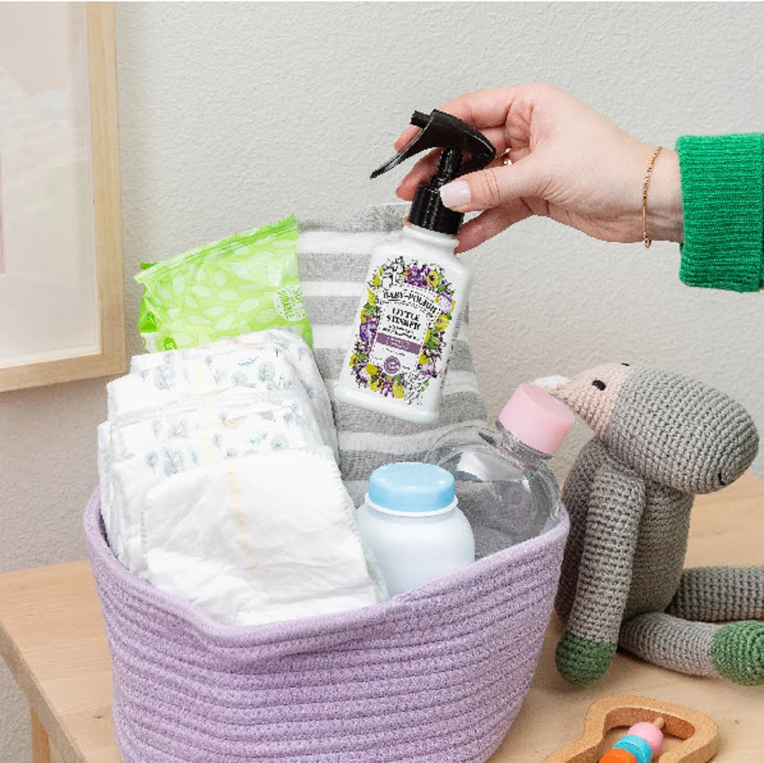 Baby-Pourri Little Stinker Diaper Pail Deodorizer Spray, 3.4 Fl Oz, Up to 150 Uses, Odor Freshener with Essential Oils, Nursery Essentials, Lavender, Bergamot, Eucalyptus & Vanilla Scent